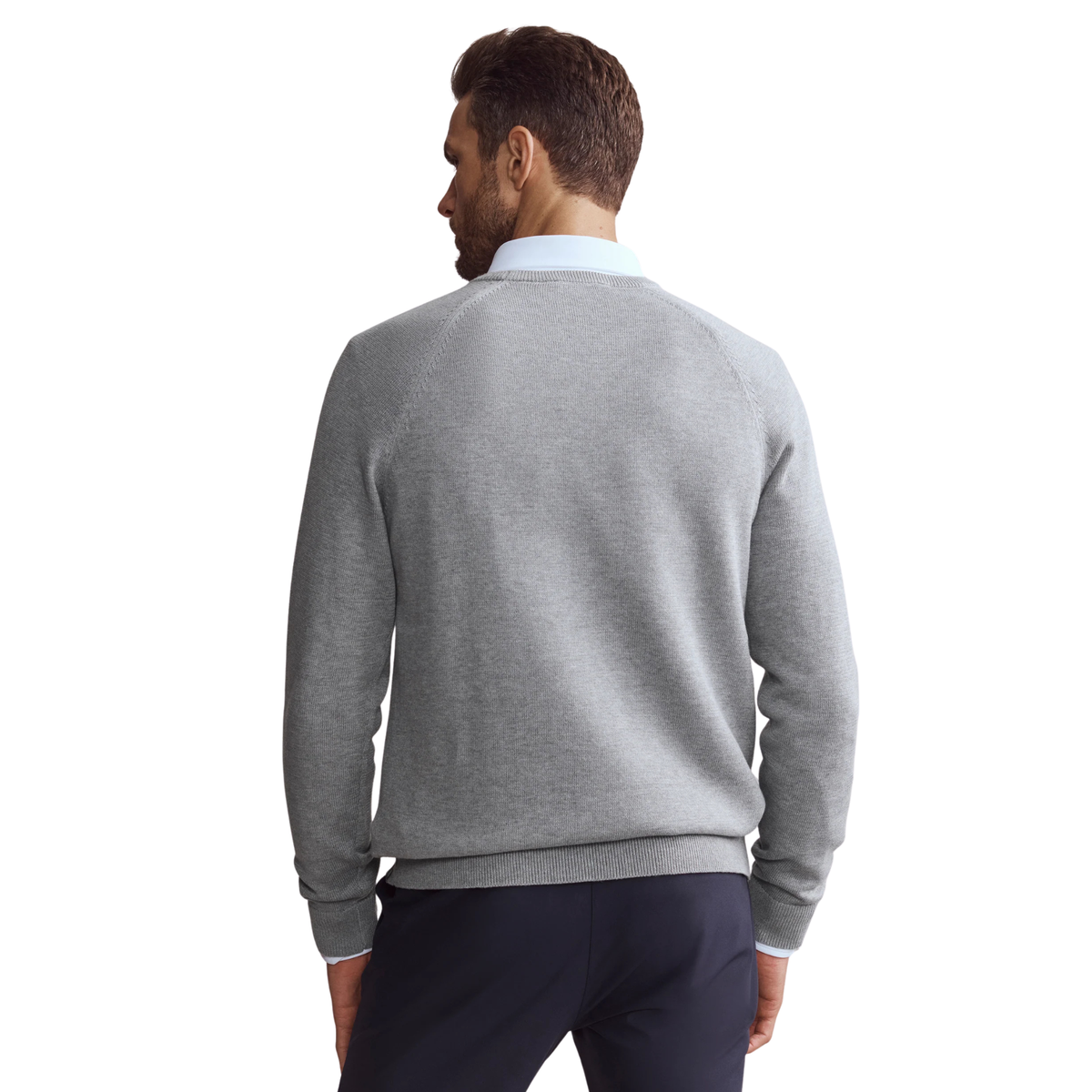 Rhone Mens Commuter Crewneck Sweater-Gray Heather