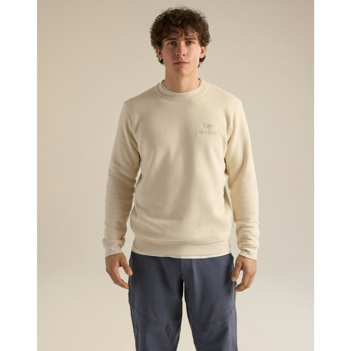 Arcteryx Mens Emblem Fleece Crew F26 - Sea Salt