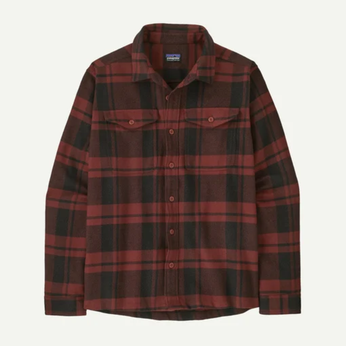 Patagonia Mens Fjord Flannel Shirt-Rusty Red