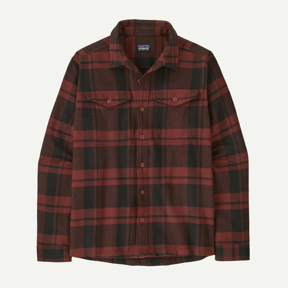 Patagonia Mens Fjord Flannel Shirt F26 - PDRU_Powder: Rusty Red