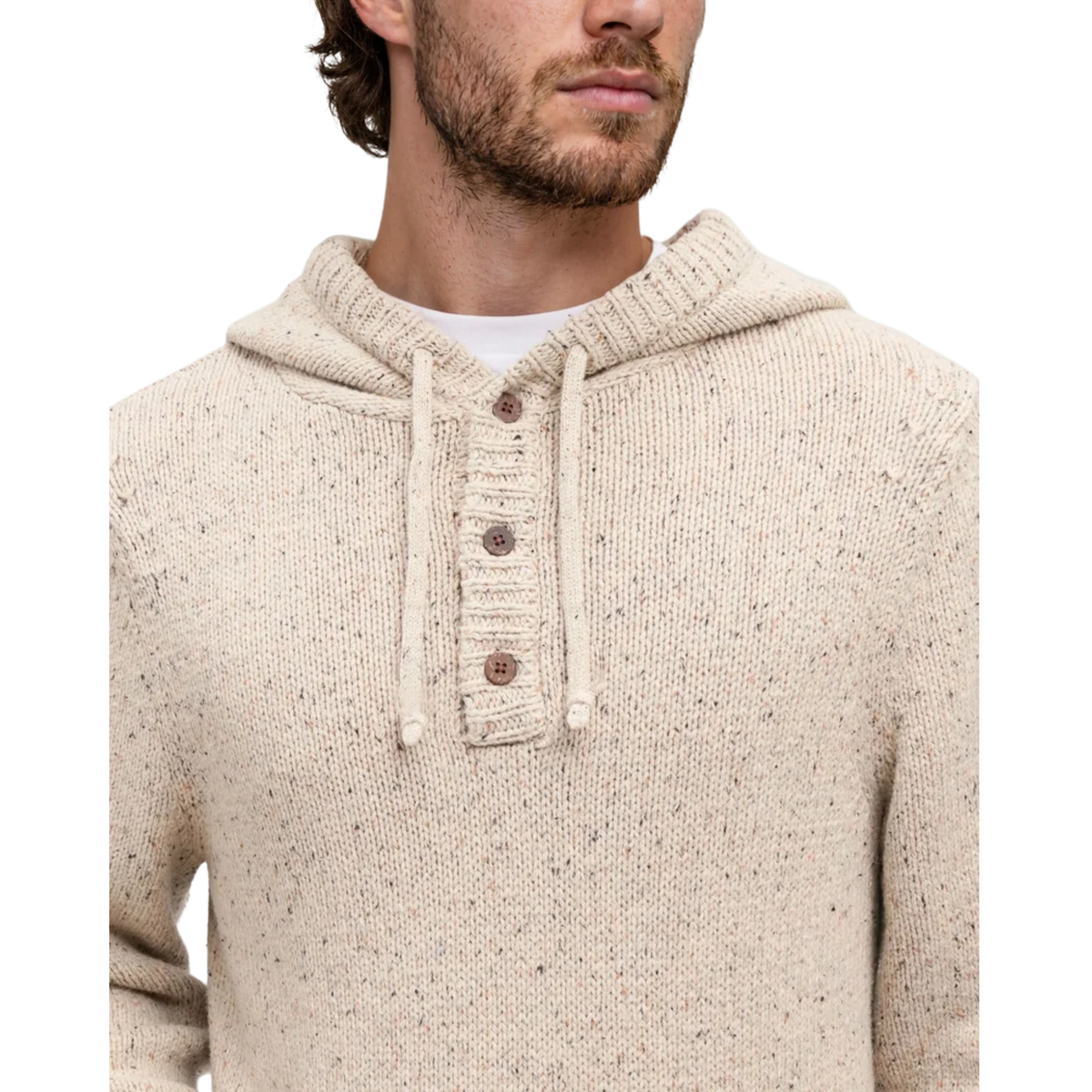 Tentree Mens Fraser Fleck Sweater-Pale Oak Heather Fleck