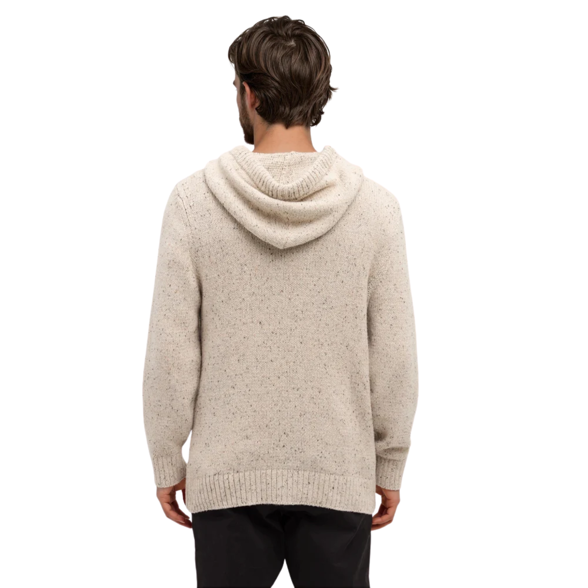 Tentree Mens Fraser Fleck Sweater-Pale Oak Heather Fleck