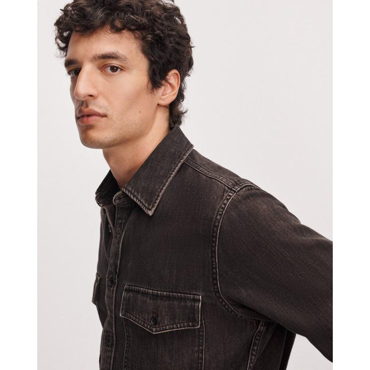 Rag And Bone Mens Infuse Denim Cpo Shirt in Brnbk-Brnbk