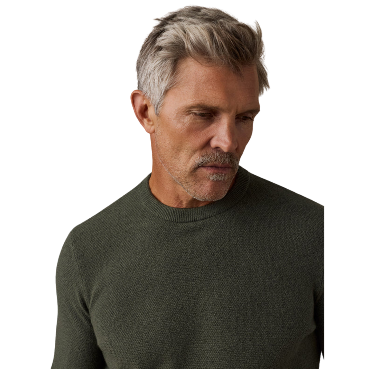 Faherty Mens Jackson Crew Sweater-Forest Grove Heather