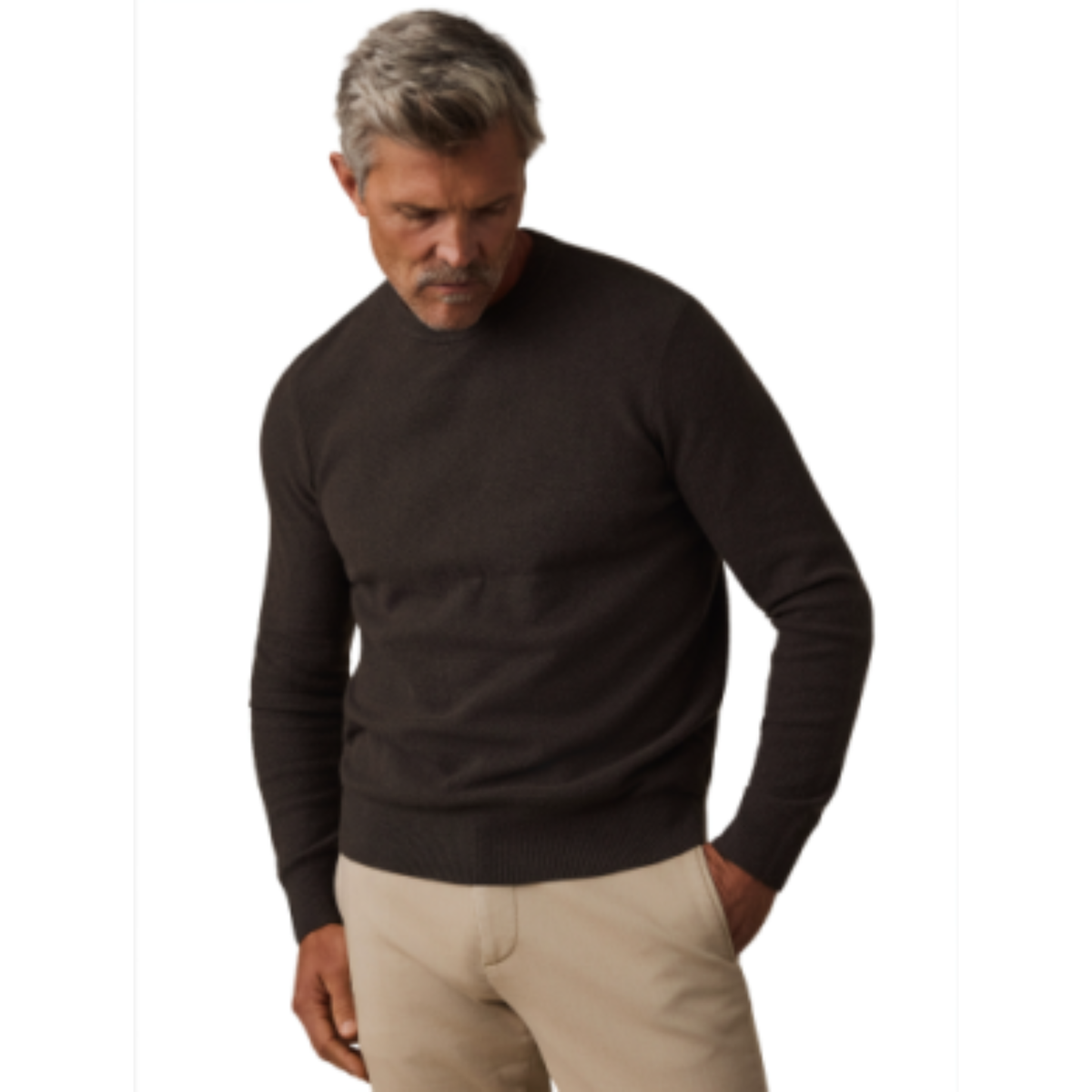 Faherty Mens Jackson Crew Sweater-Coast Brown