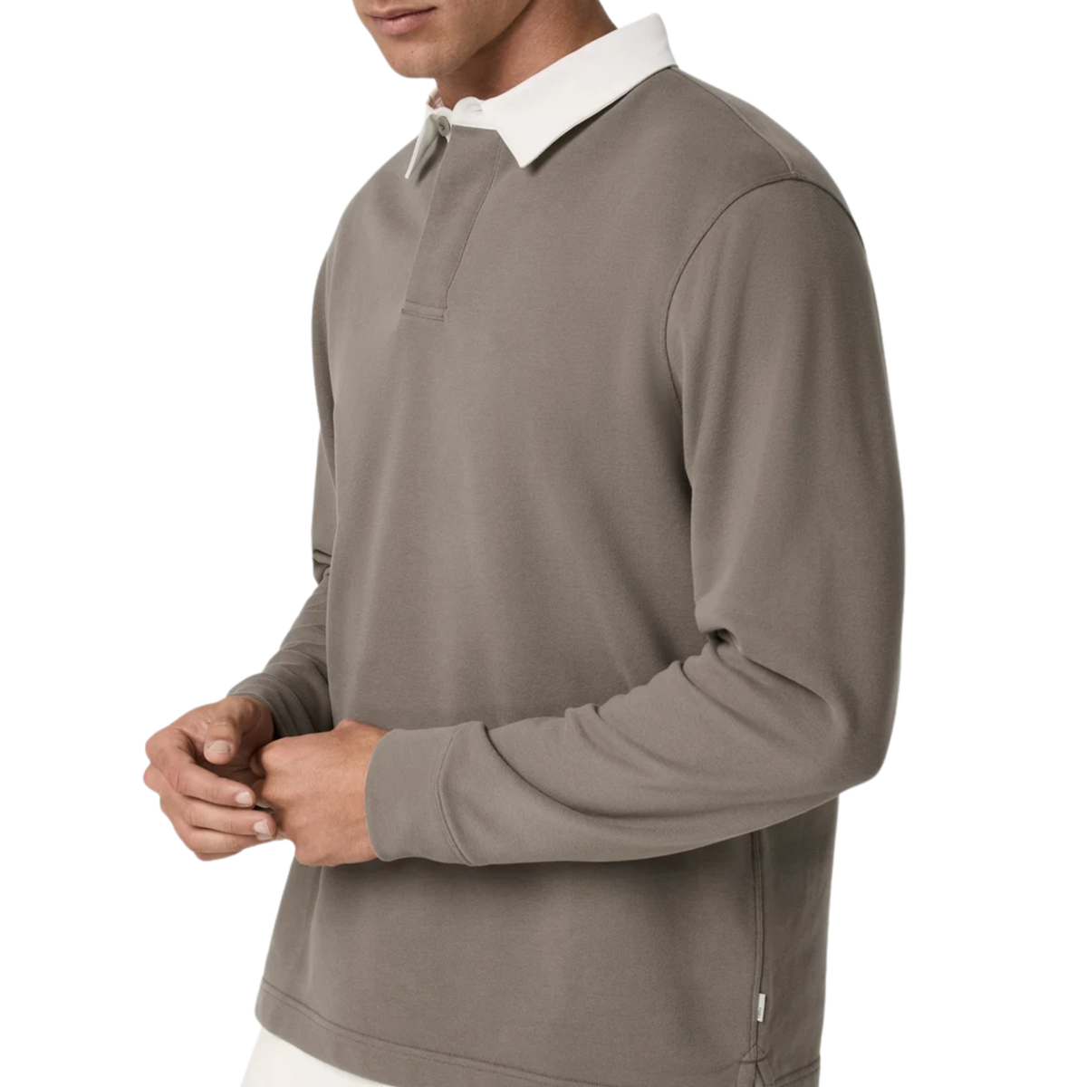 Vuori Mens L/S Cypress Rugby-Smokey Taupe