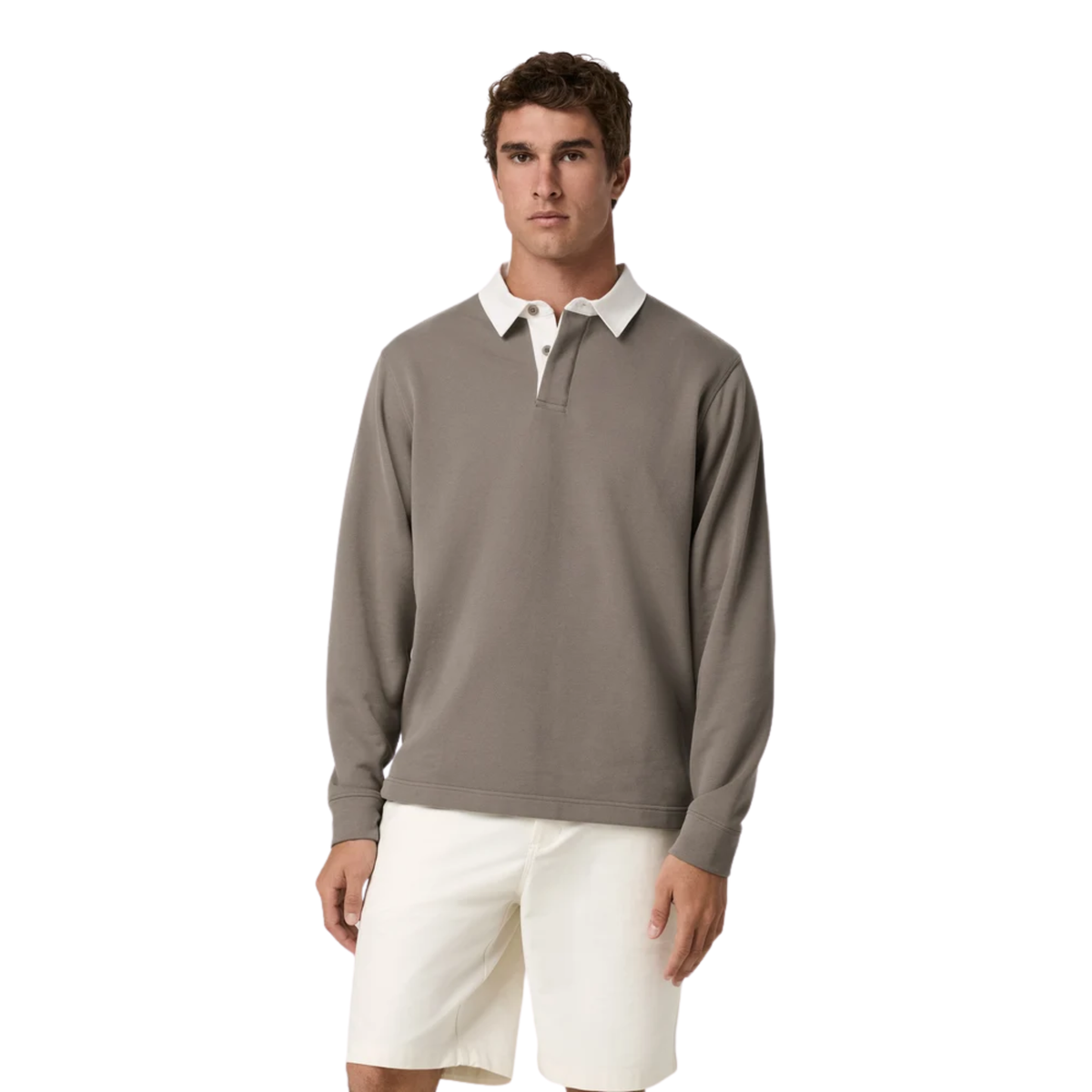 Vuori Mens L/S Cypress Rugby-Smokey Taupe
