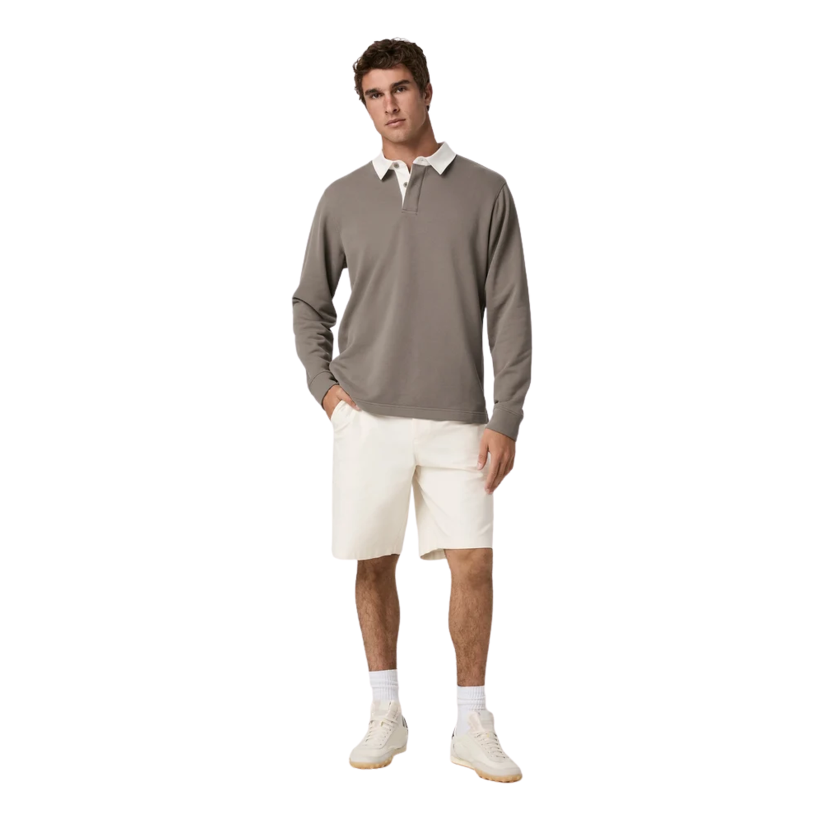 Vuori Mens L/S Cypress Rugby-Smokey Taupe