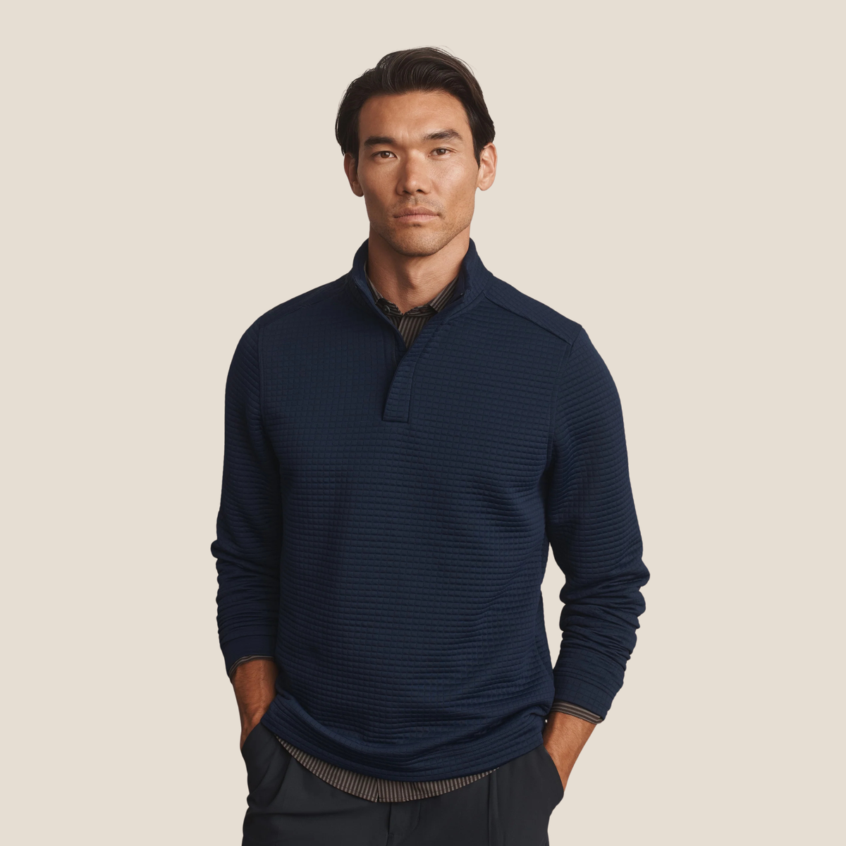 Rhone Mens Landmark 1/4 Zip-True Navy