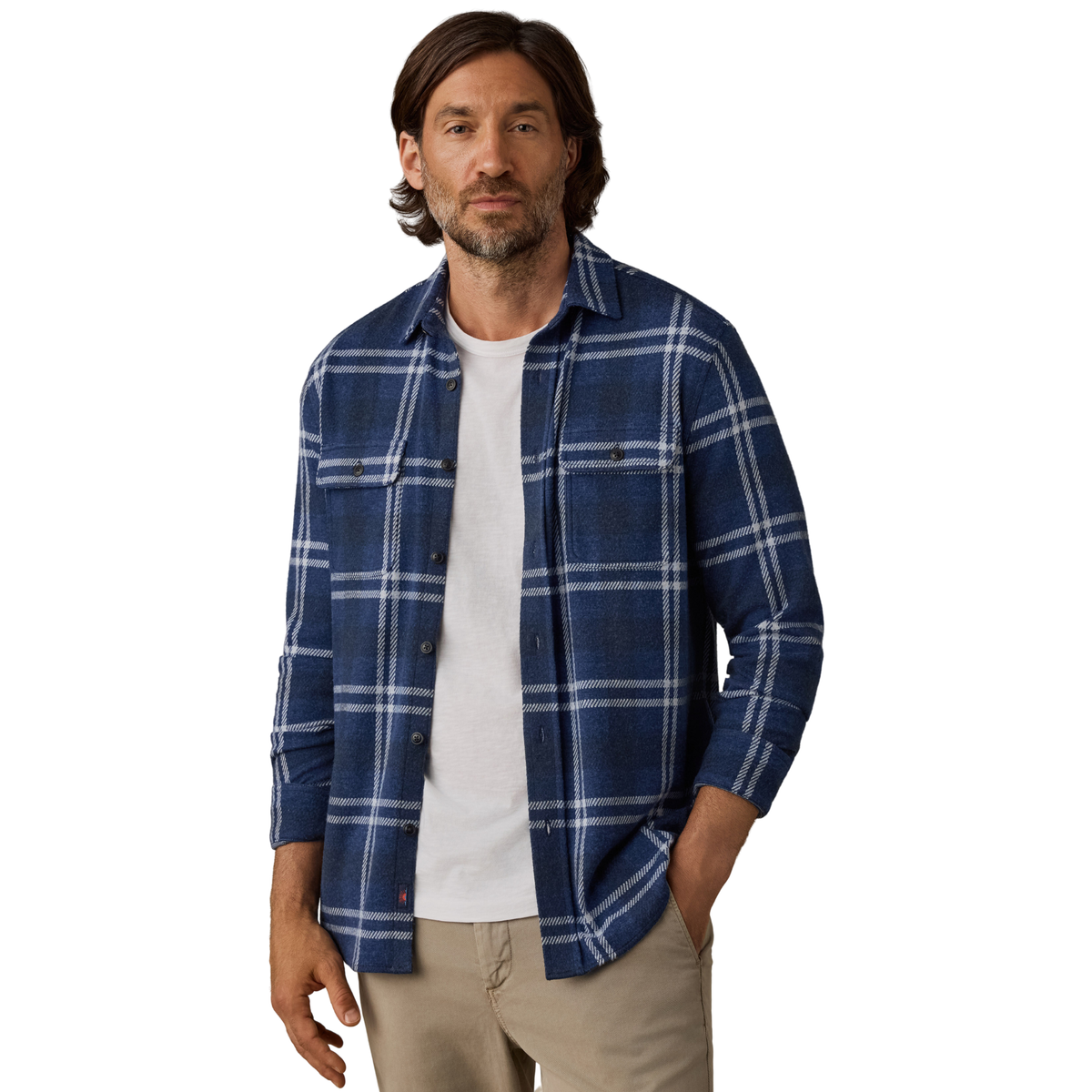 Faherty Mens Legend Sweater Shirt-Blue Ridge Plaid