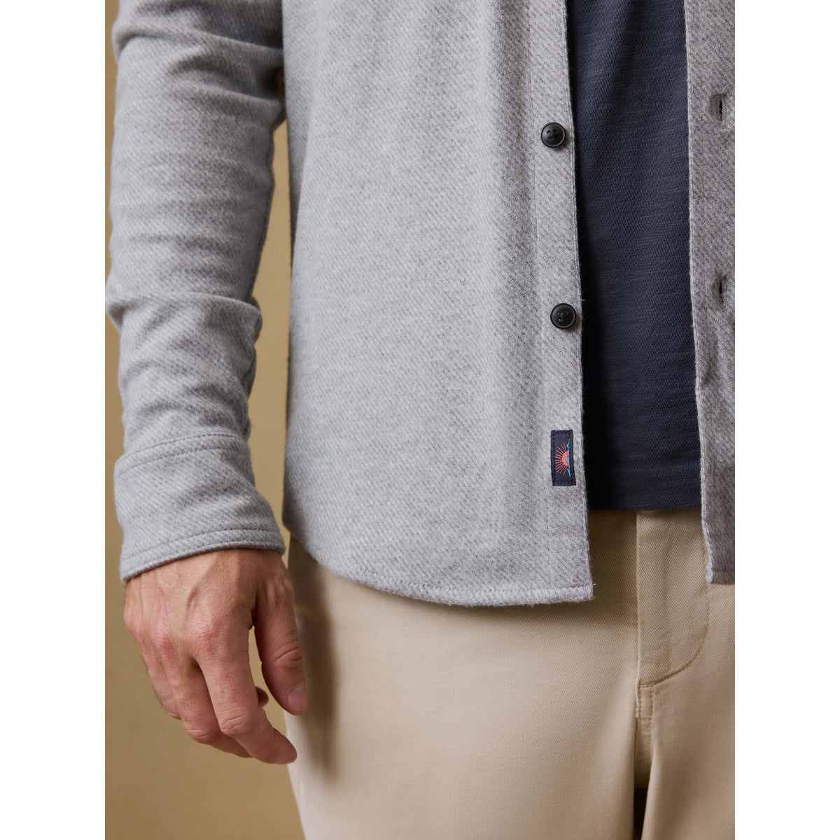 Faherty Mens Legend Sweater Shirt C - Fossil grey Twill