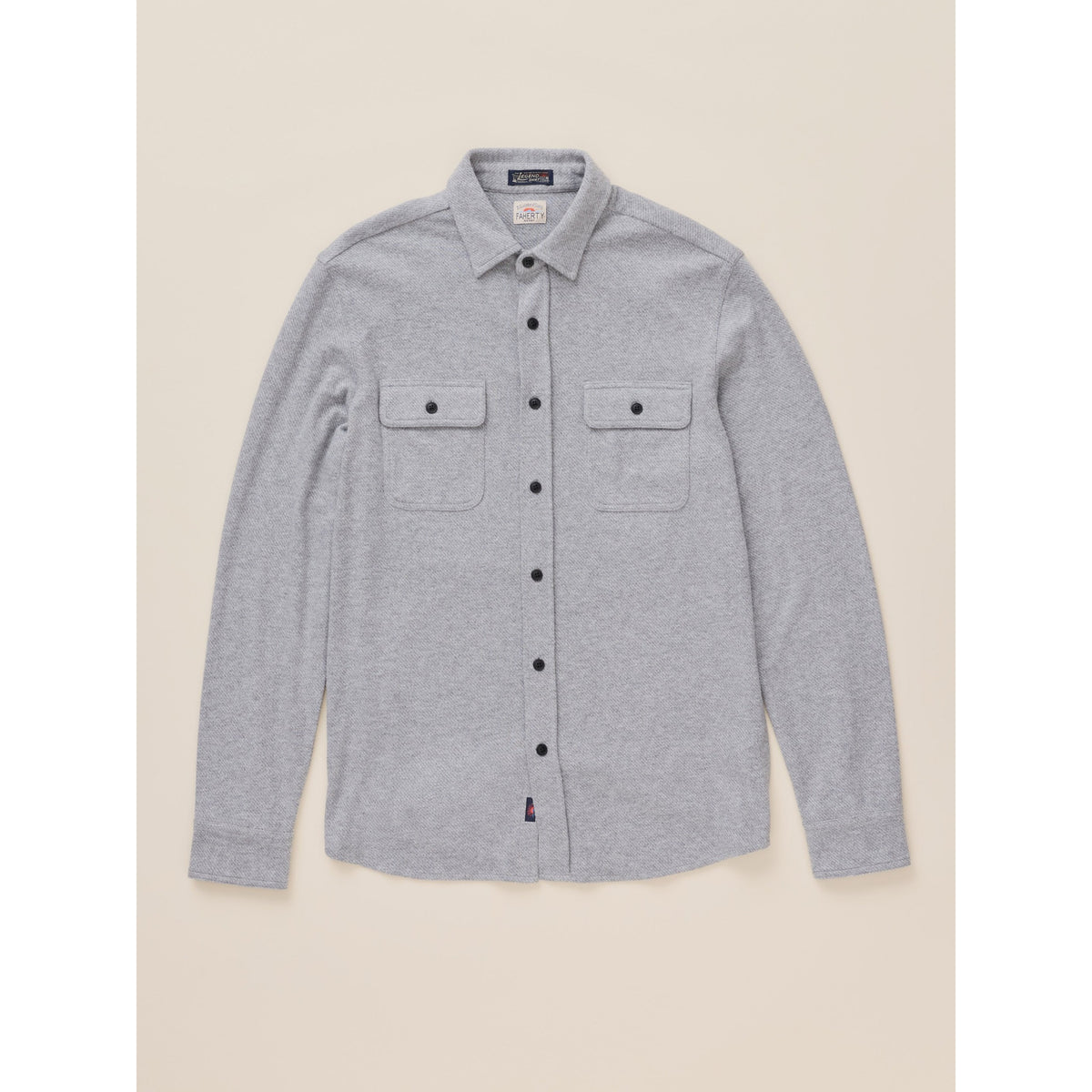 Faherty Mens Legend Sweater Shirt C - Fossil grey Twill