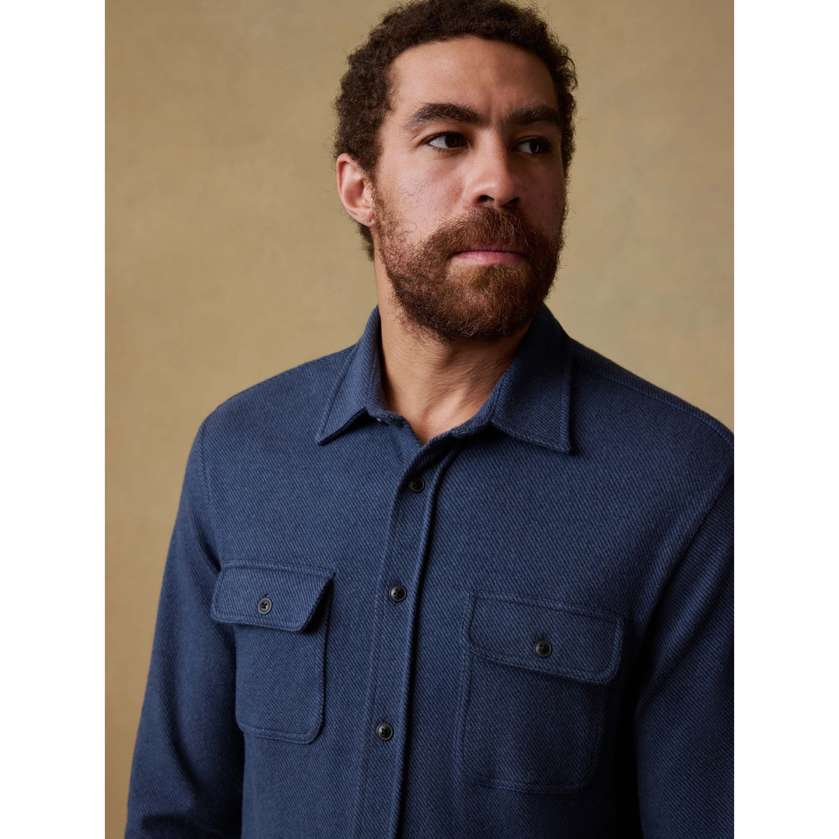 Faherty Mens Legend Sweater Shirt C - Brighton Navy Twill