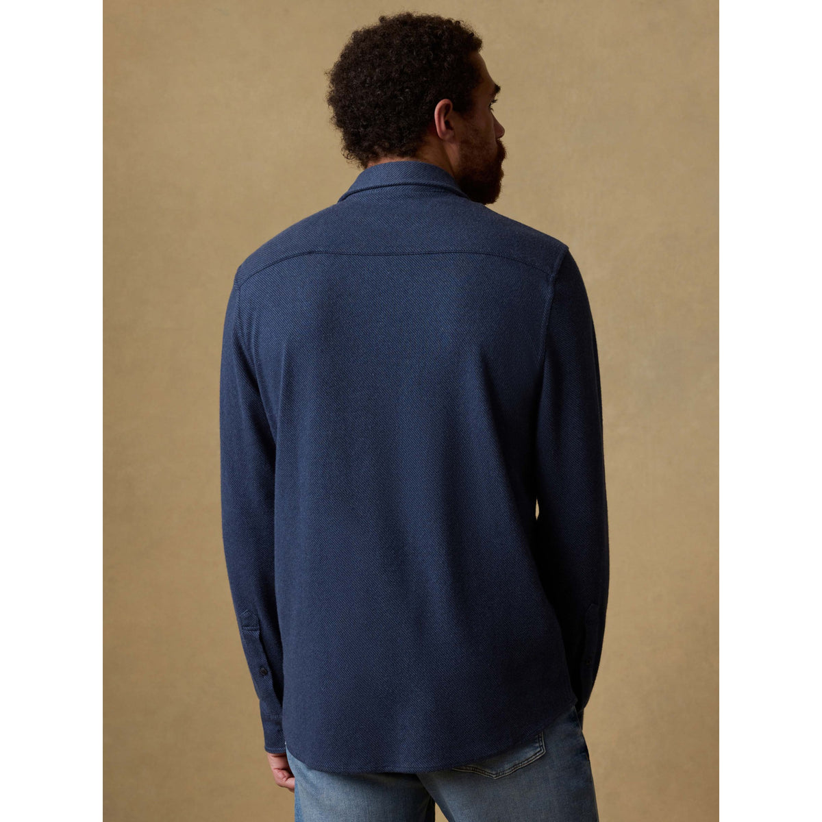 Faherty Mens Legend Sweater Shirt C - Brighton Navy Twill