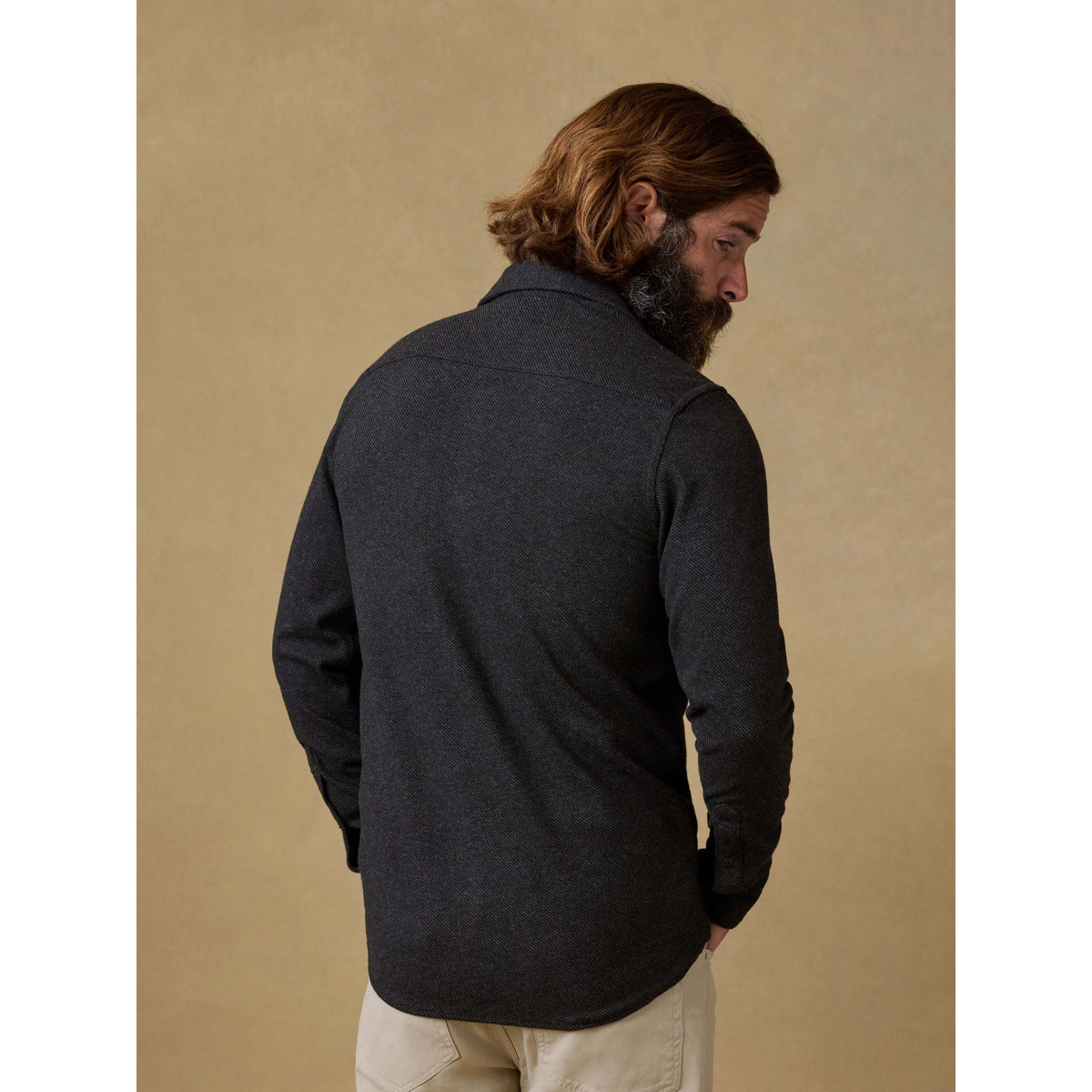 Faherty Mens Legend Sweater Shirt C - Heathered Black Twill