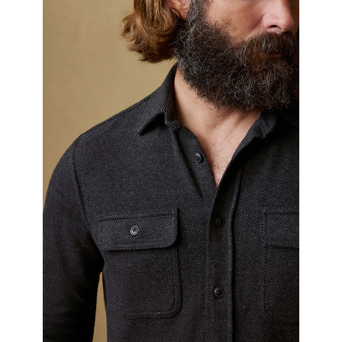 Faherty Mens Legend Sweater Shirt C - Heathered Black Twill