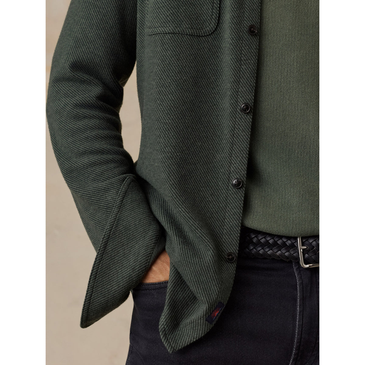 Faherty Mens Legend Sweater Shirt C - Fall Evergreen Twill
