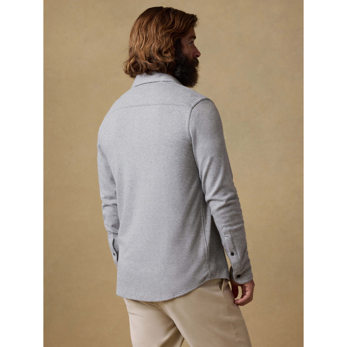 Faherty Mens Legend Sweater Shirt C - Fossil grey Twill