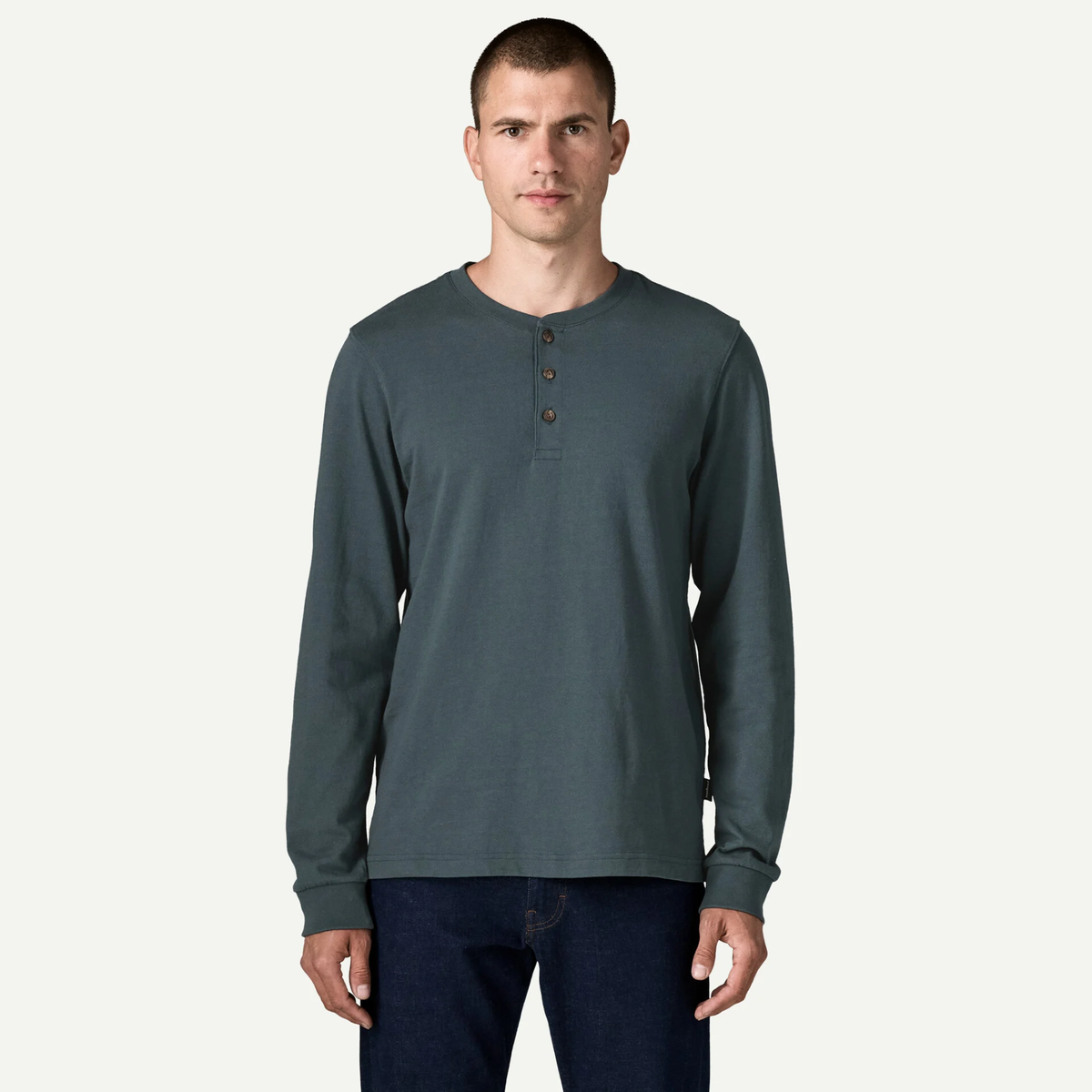 Patagonia Mens Long Sleeves Henley Shirt-Summit Blue