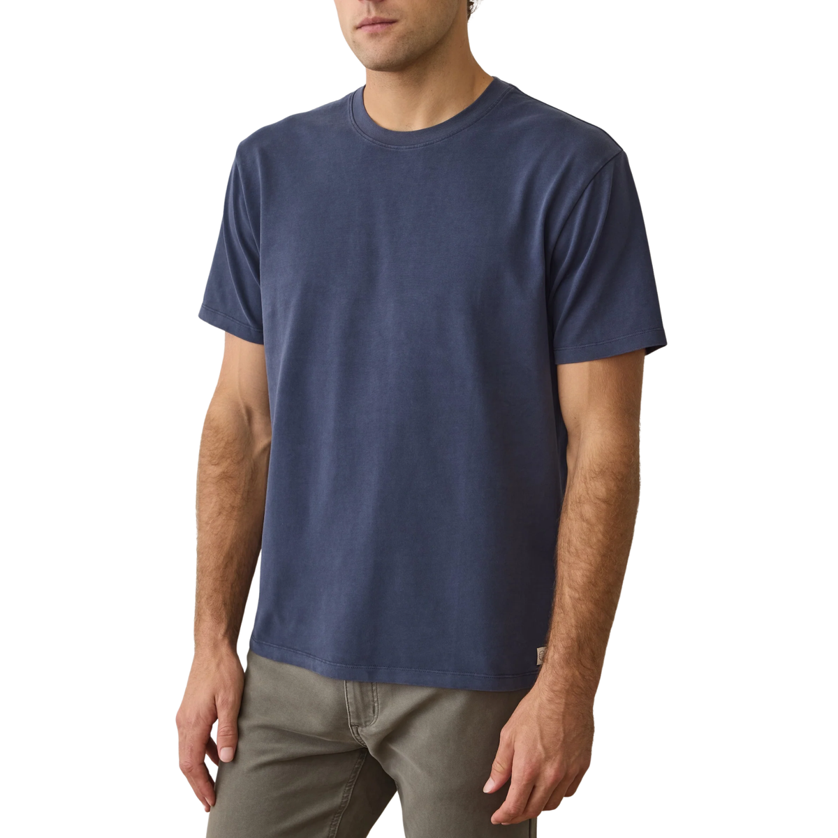 Marine Layer Mens Luxe 250 Relaxed Tee - Mood Indigo