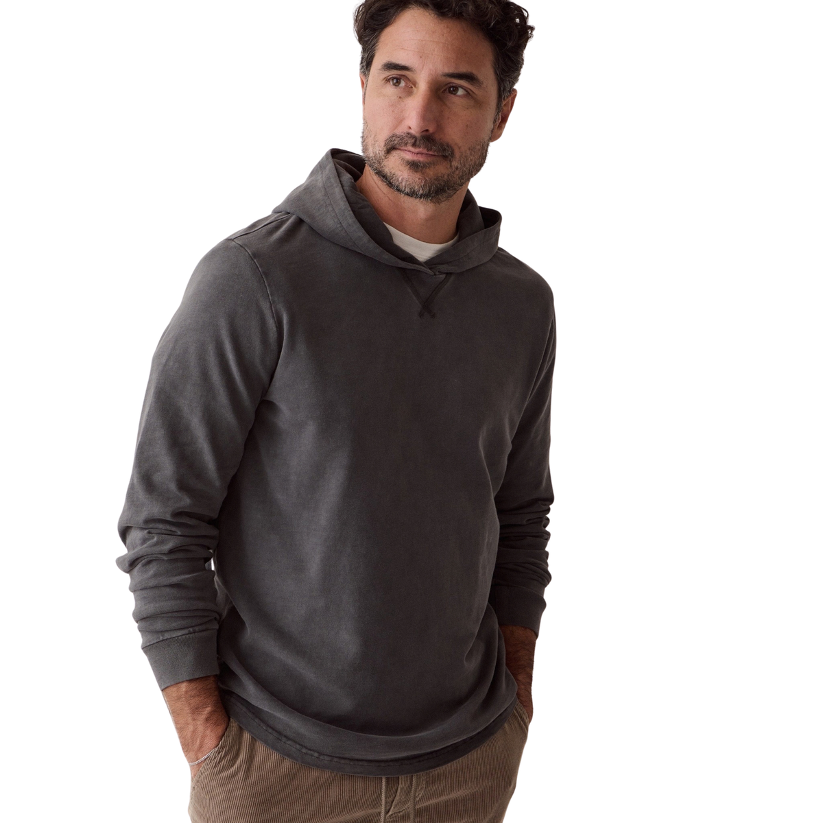 Marine Layer Mens Luxe Slub Hoodie - Asphalt