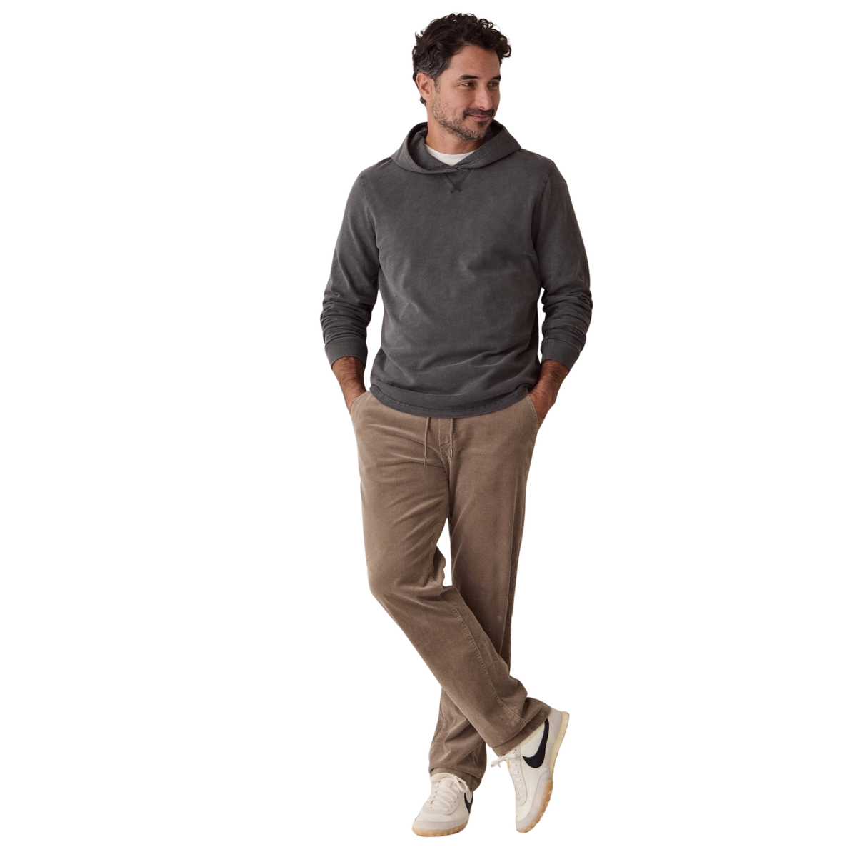 Marine Layer Mens Luxe Slub Hoodie - Asphalt