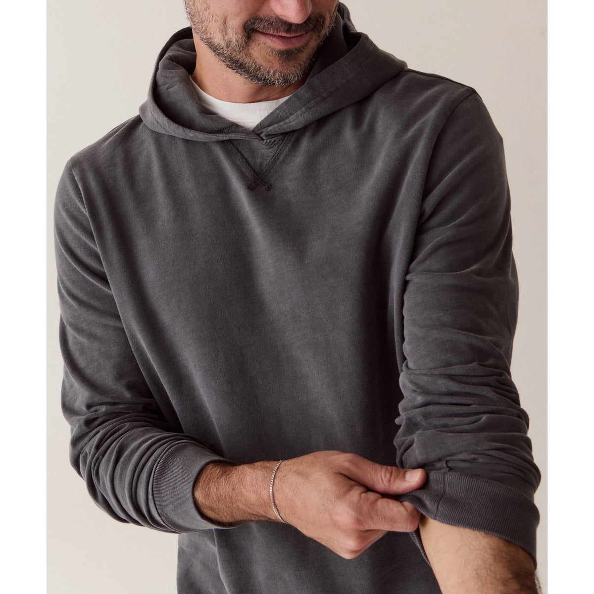 Marine Layer Mens Luxe Slub Hoodie in Asphalt - Asphalt