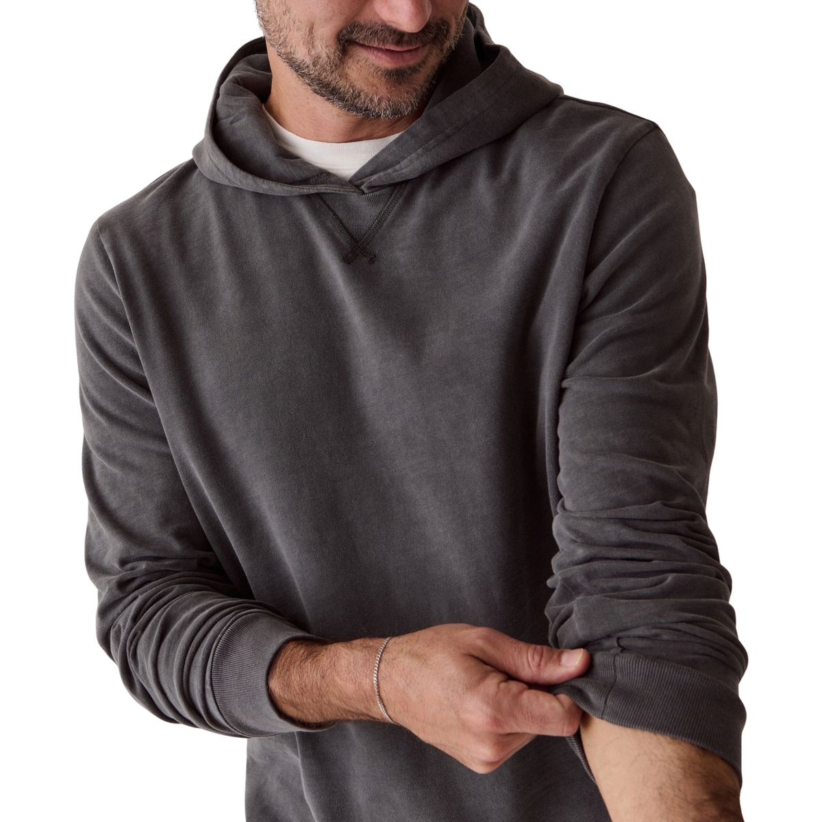 Marine Layer Mens Luxe Slub Hoodie - Asphalt