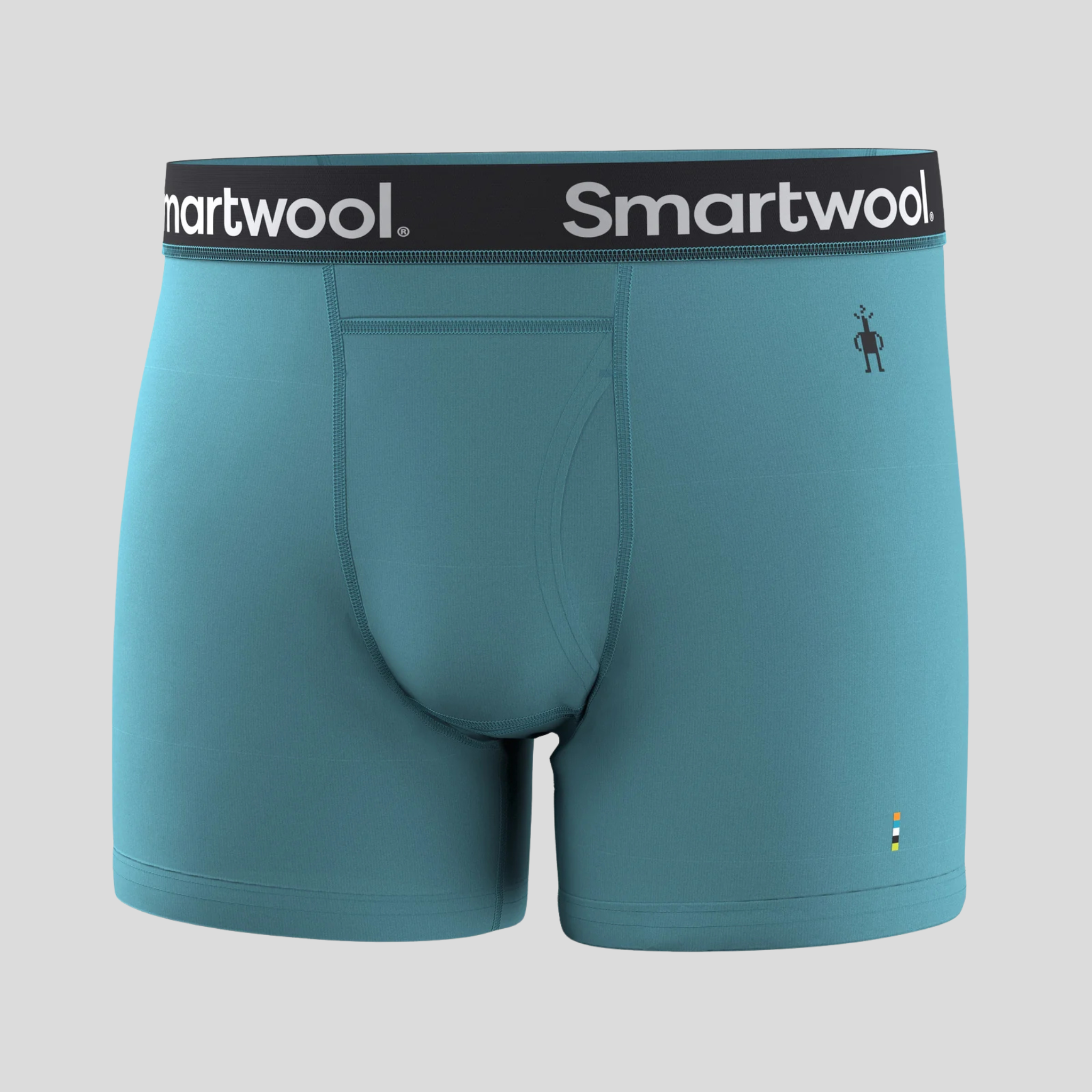 Smartwool Mens Merino Boxer Brief Boxed-Light Gray Heather-Mineral Blue