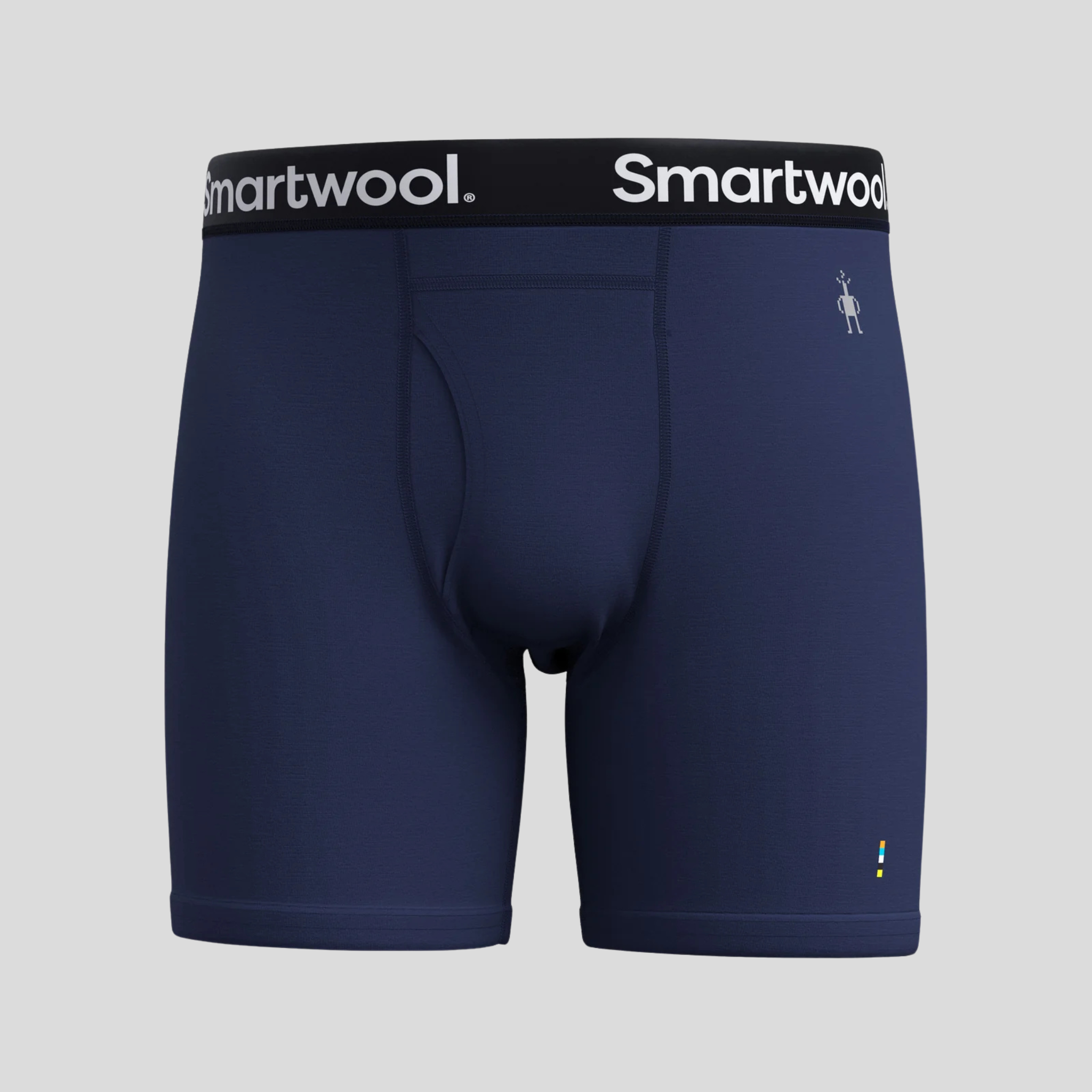Smartwool Mens Merino Boxer Brief Boxed-Light Gray Heather-Deep Navy