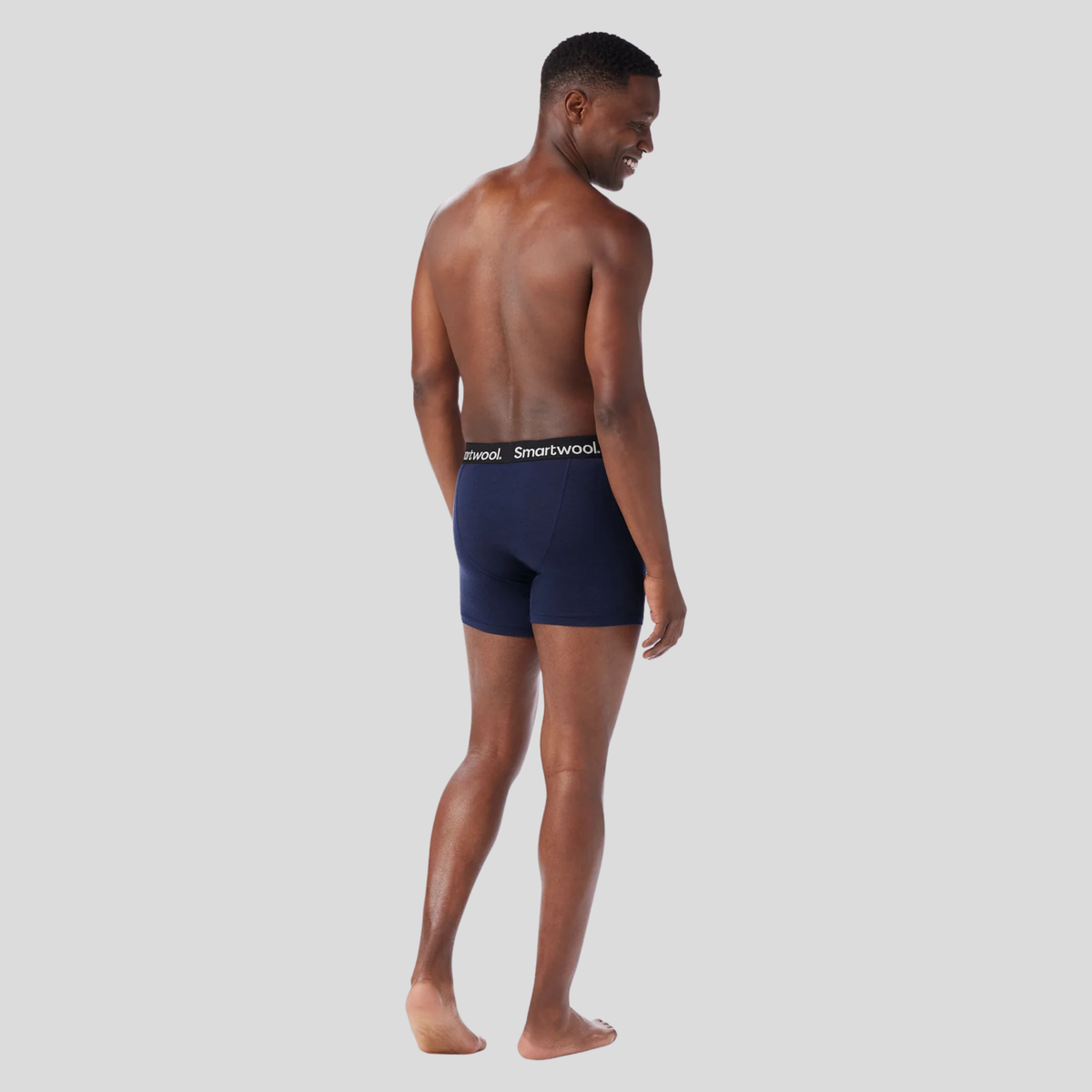 Smartwool Mens Merino Boxer Brief Boxed-Light Gray Heather-Deep Navy