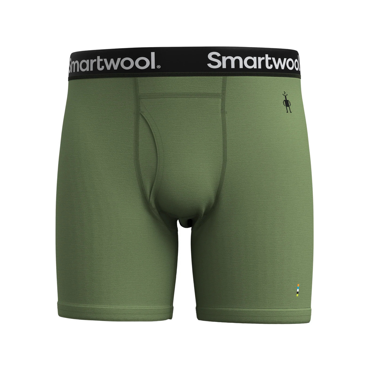 Smartwool Mens Merino Boxer Brief Boxed-Light Gray Heather-Fern Green