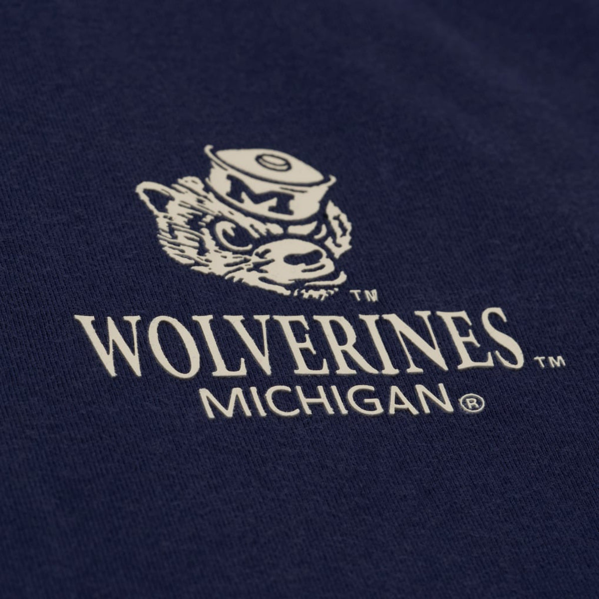 Mitchell & Ness Mens NCAA Core Essentials SS Tee Michigan Wolverines in Navy - Navy