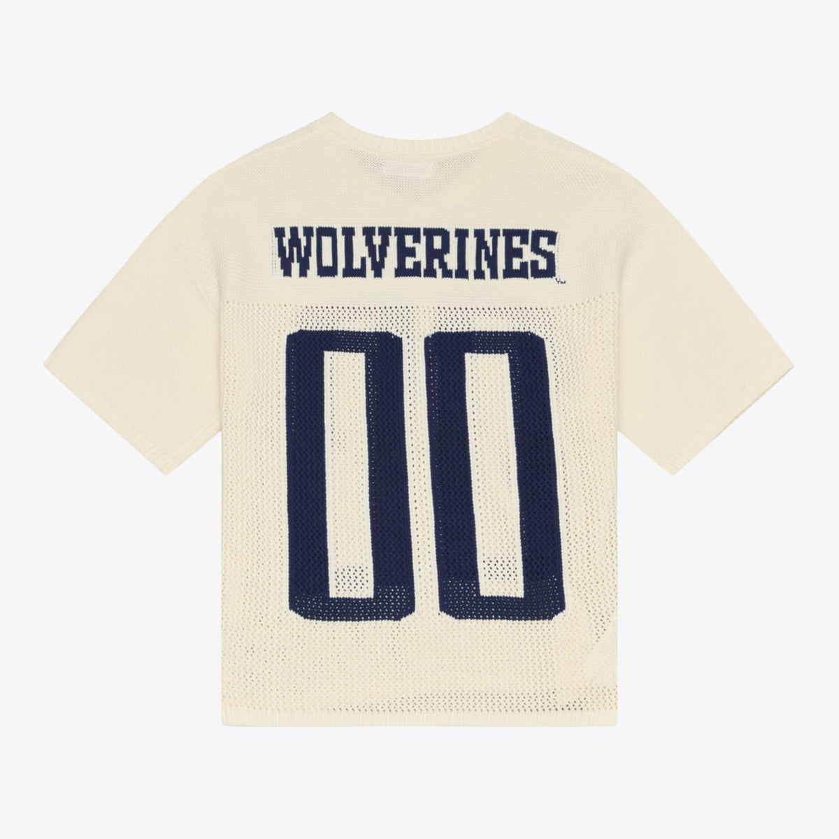 Mitchell & Ness Mens NCAA Retro Roots Sweater Jersey Michigan Wolverines in Cream - Cream