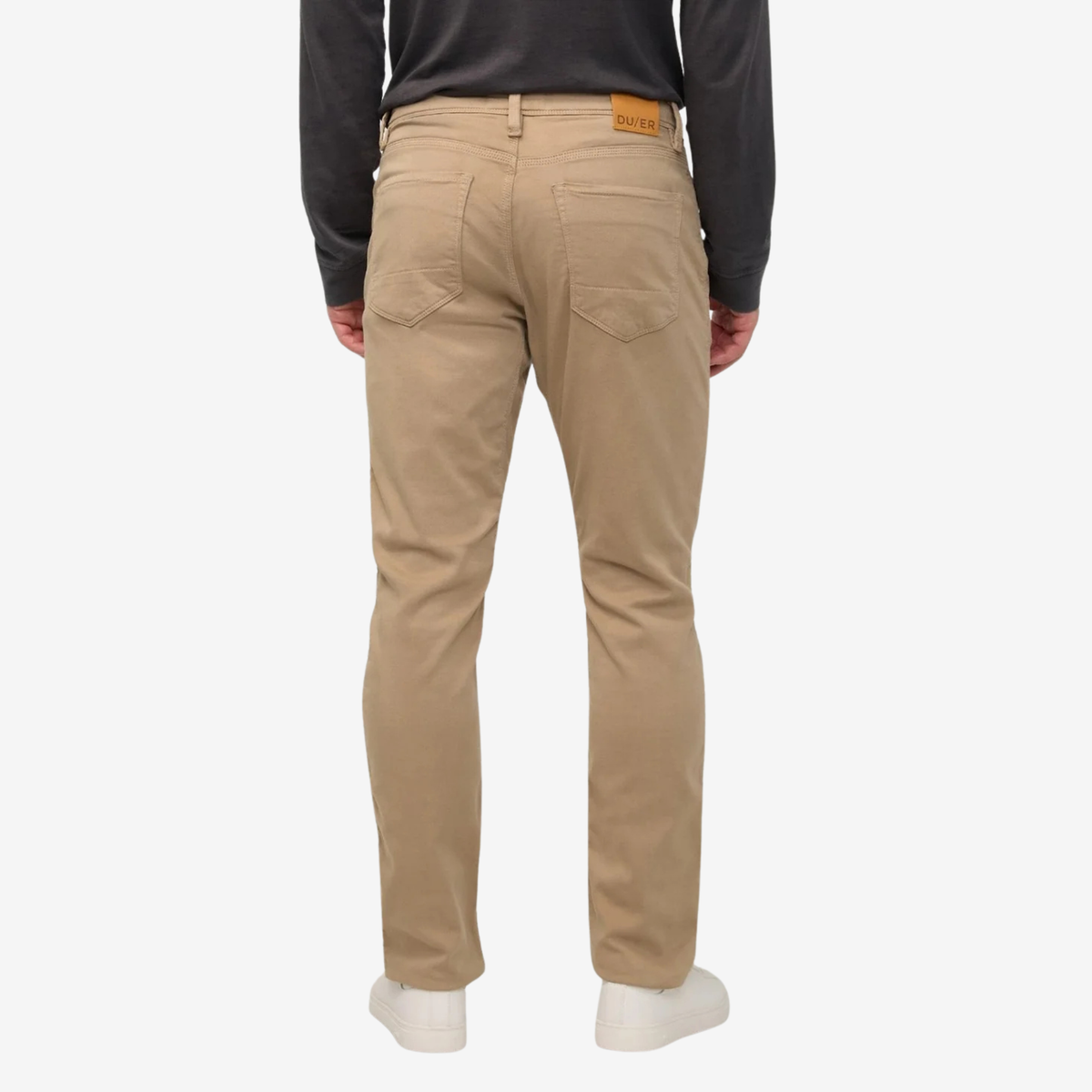 Duer Mens  No Sweat Athletic Taper-Desert Khaki
