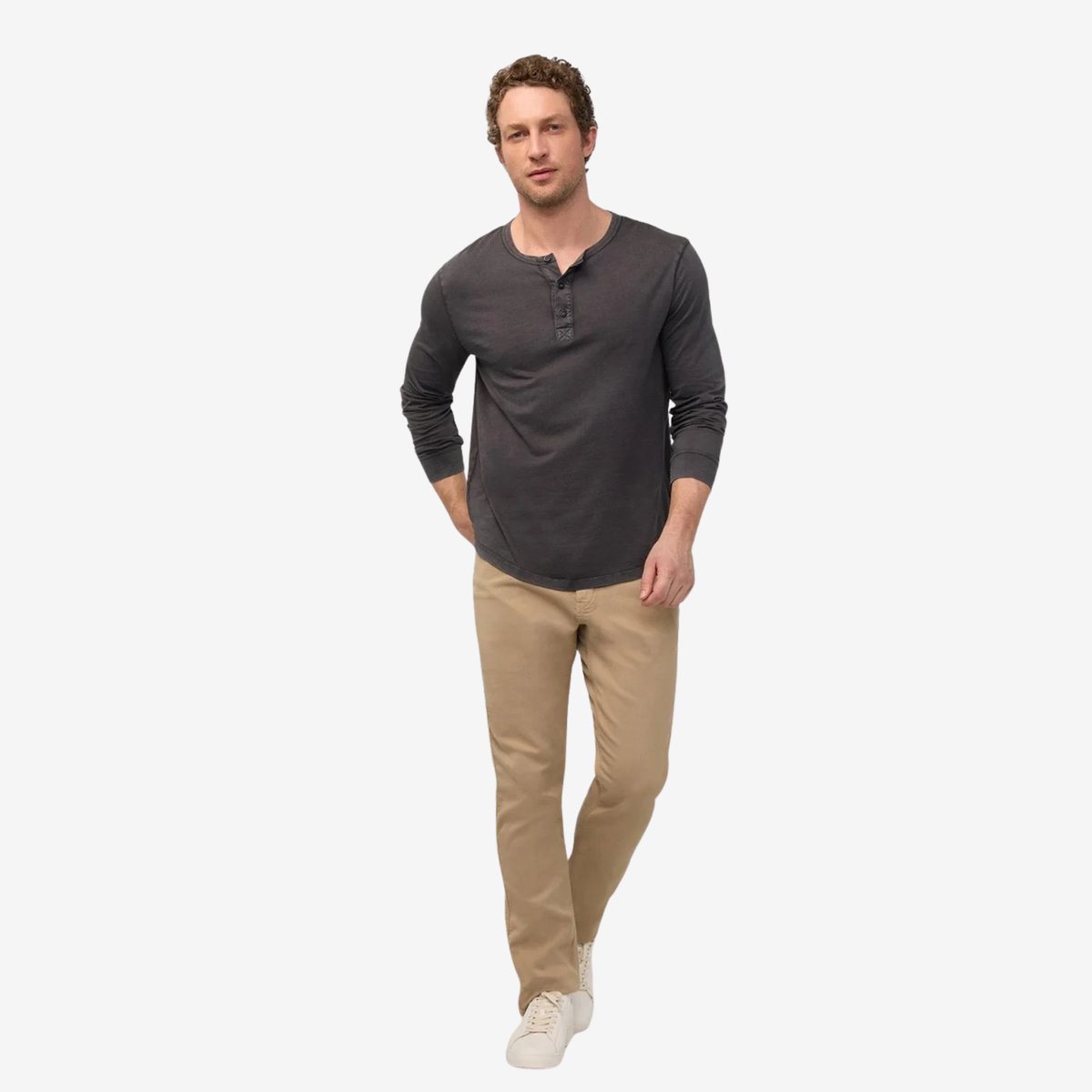 Duer Mens  No Sweat Athletic Taper-Desert Khaki