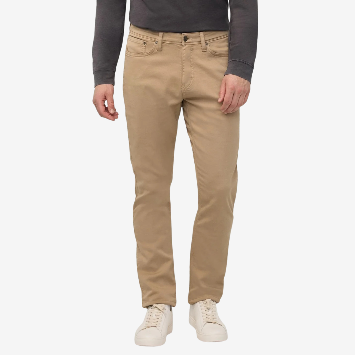 Duer Mens  No Sweat Athletic Taper-Desert Khaki