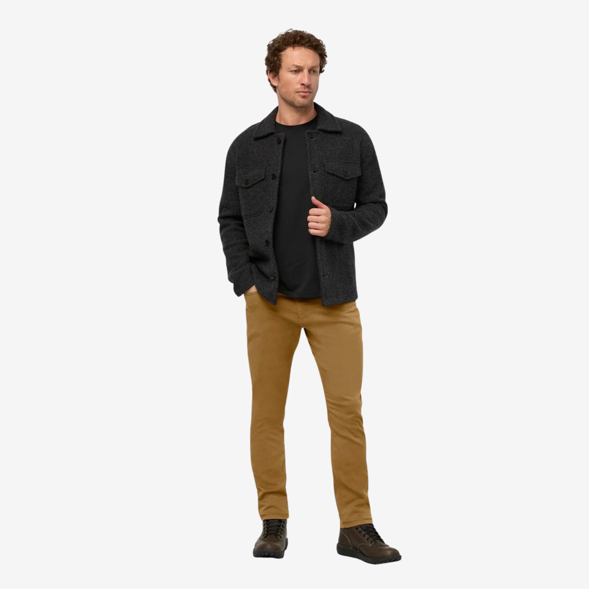 Duer Mens  No Sweat Athletic Taper-Caramel