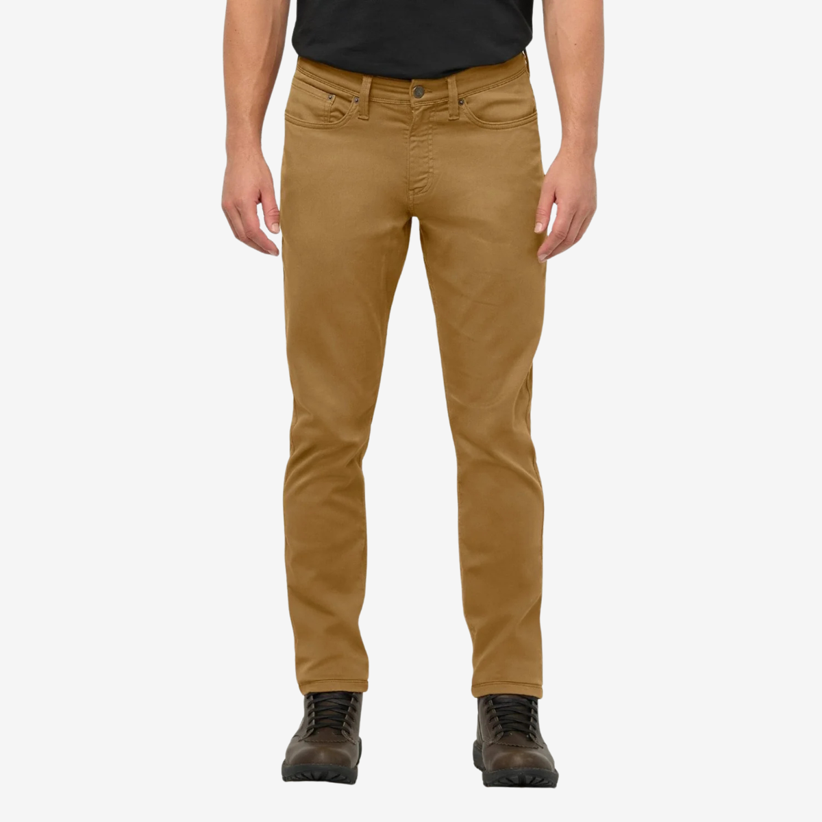 Duer Mens  No Sweat Athletic Taper-Caramel