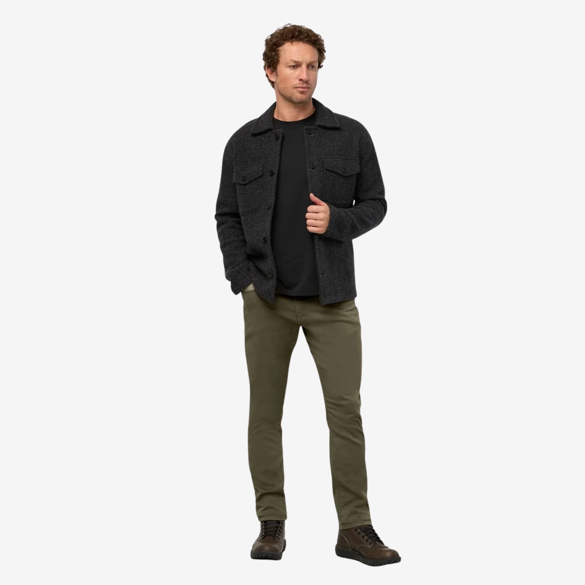 Duer Mens  No Sweat Athletic Taper-Kelp