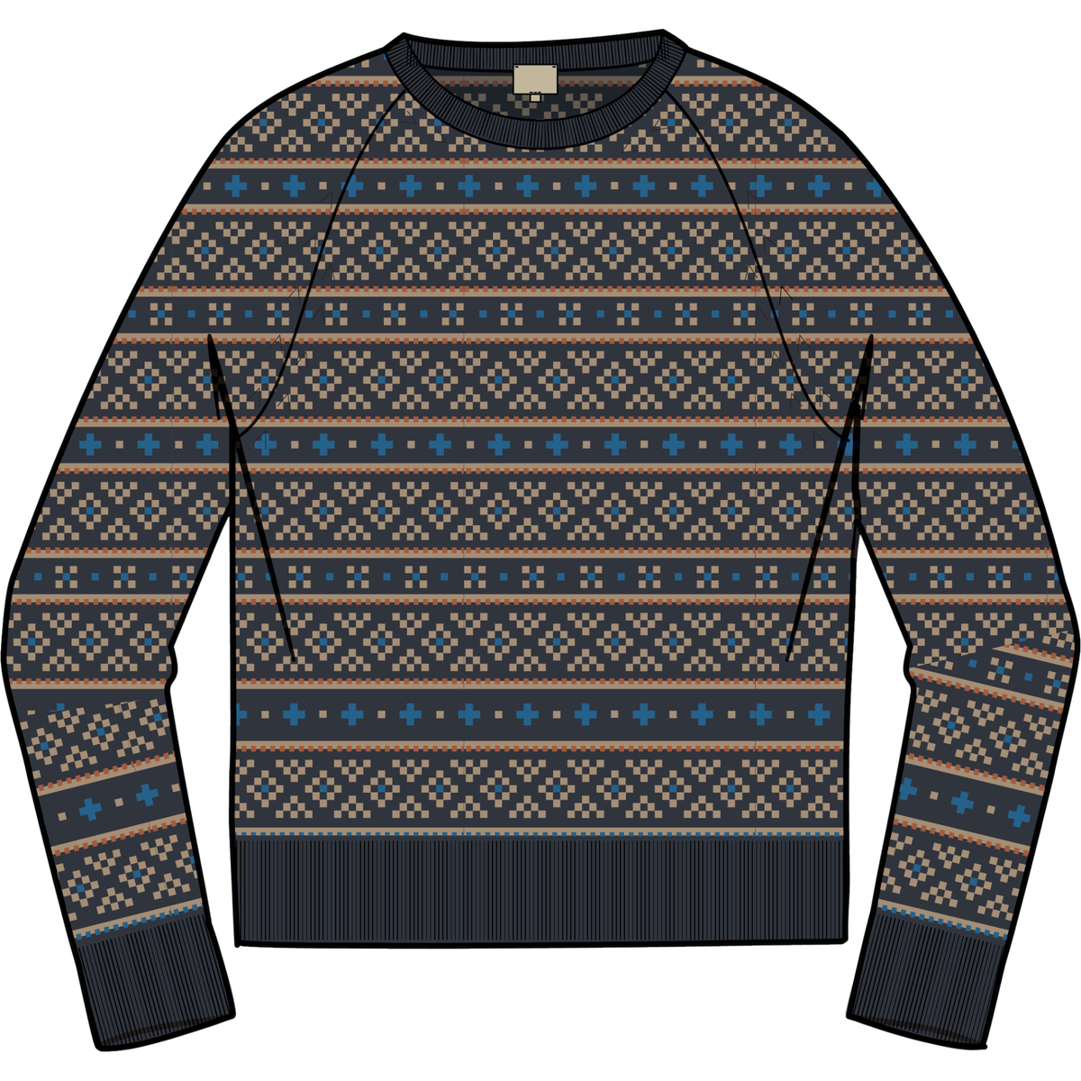 Faherty Mens Nordic Sweater Crew-Northern Nights Fairisle