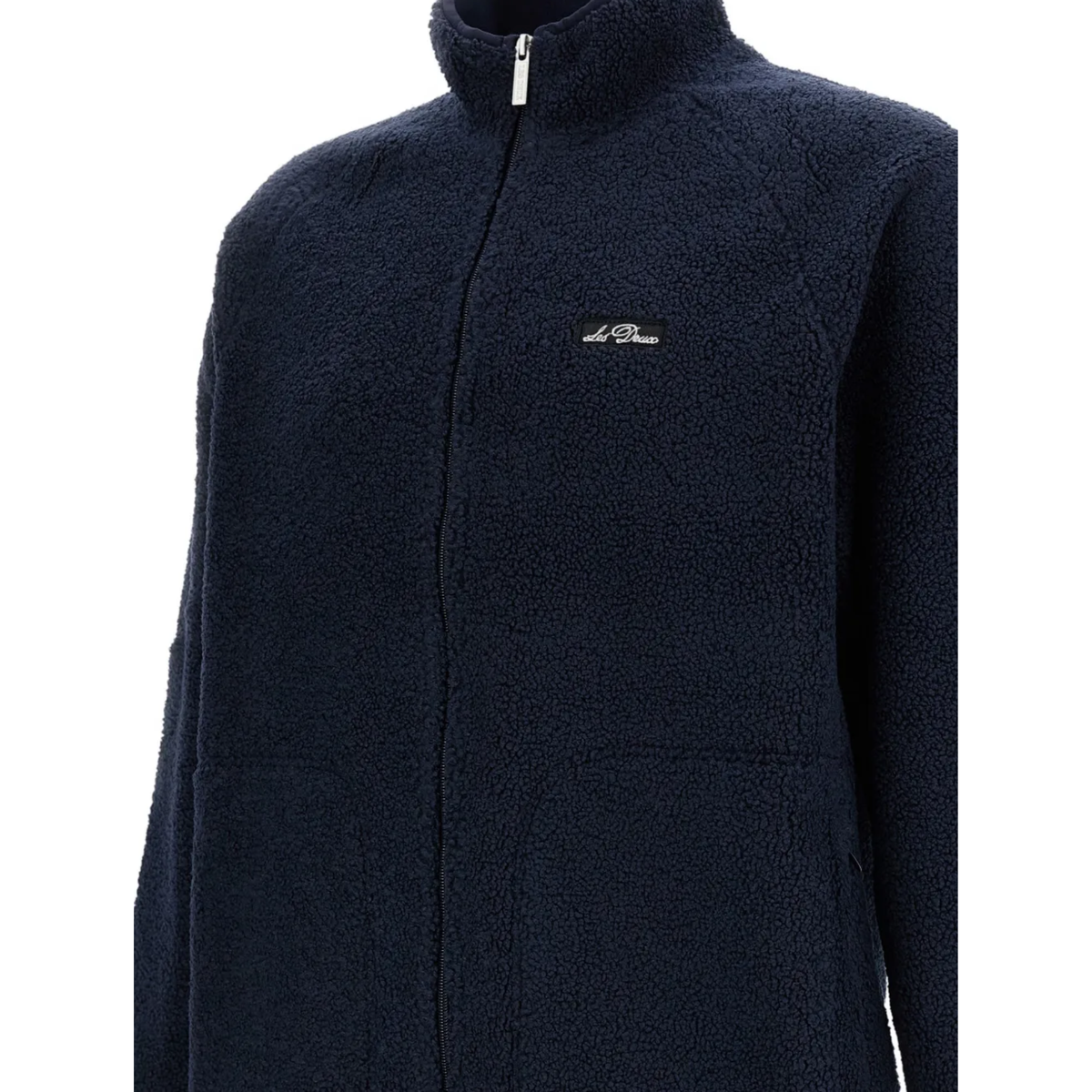 Les Deux Mens Patch Teddy Jacket-Dark Navy