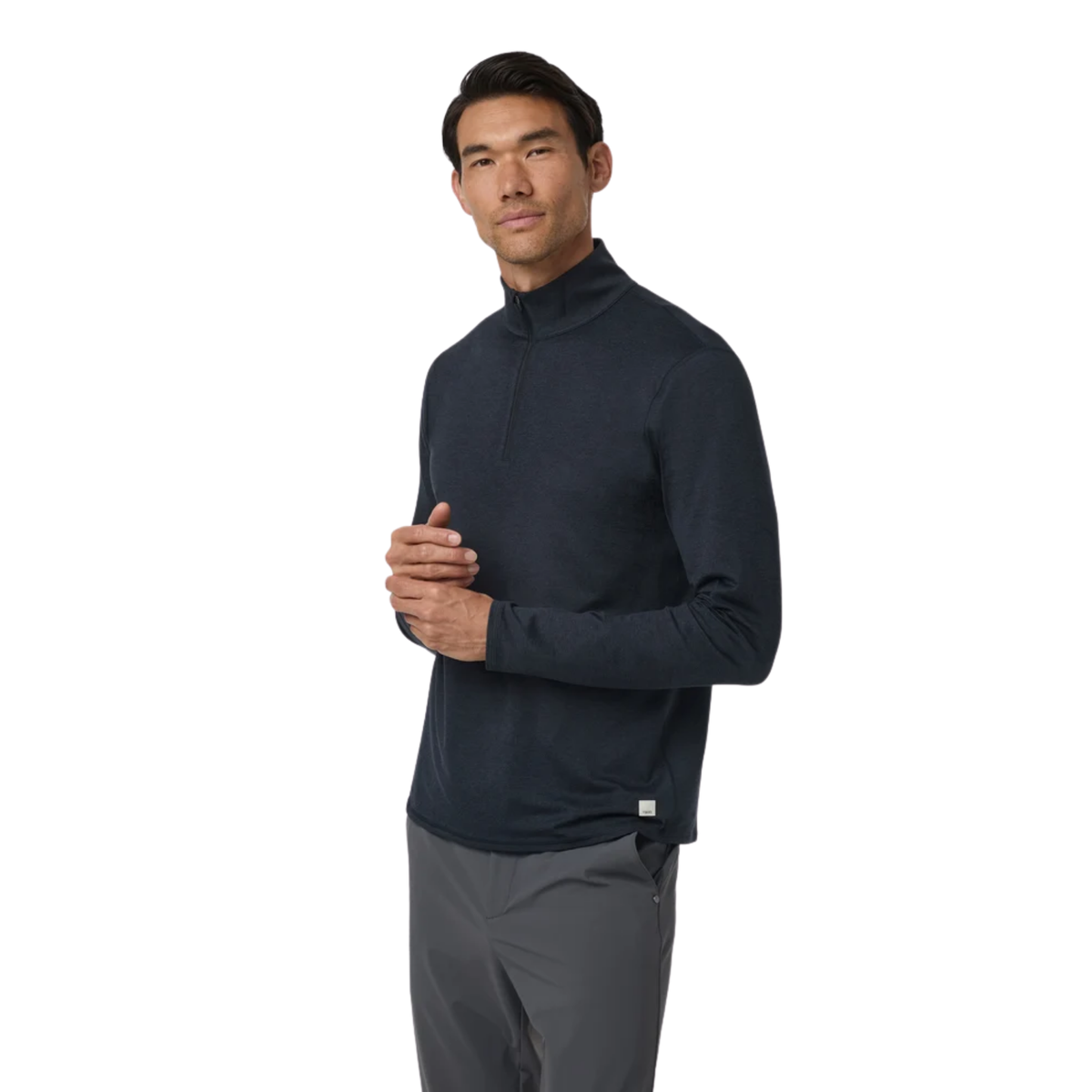 Uvori Mens Ponto 1/2 Zip Mock Neck-Ink Heather