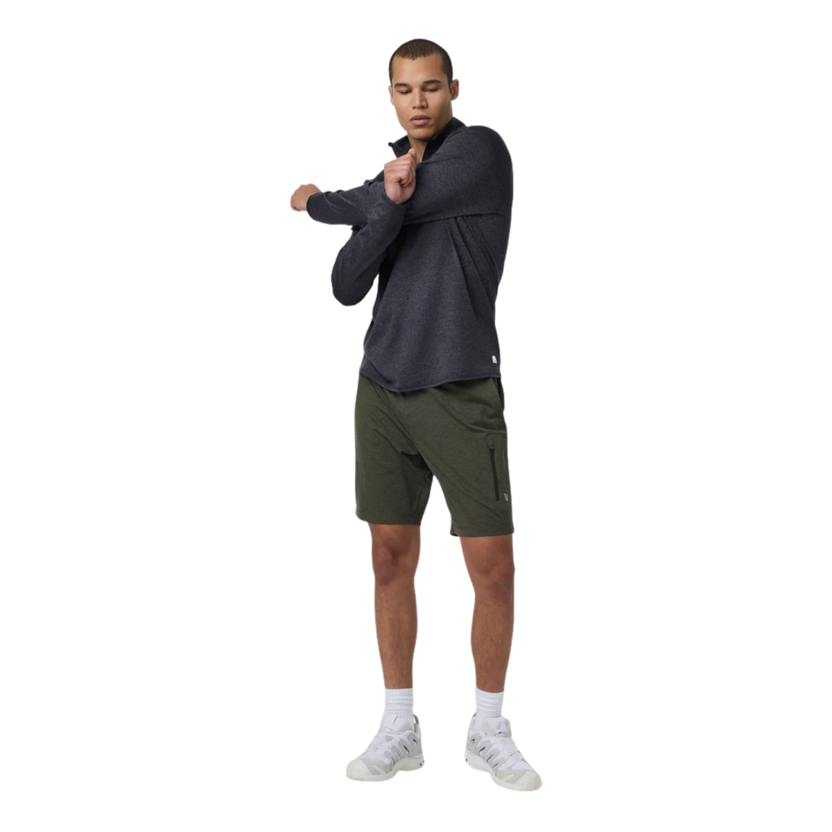 Uvori Mens Ponto 1/2 Zip Mock Neck-Black