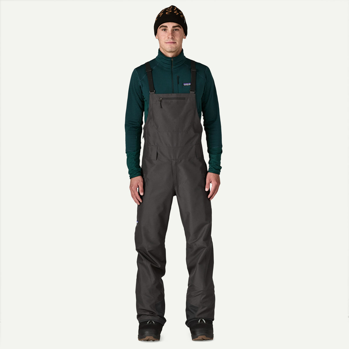 Patagonia Mens Powder Town Bibs - Reg - BLK_Black