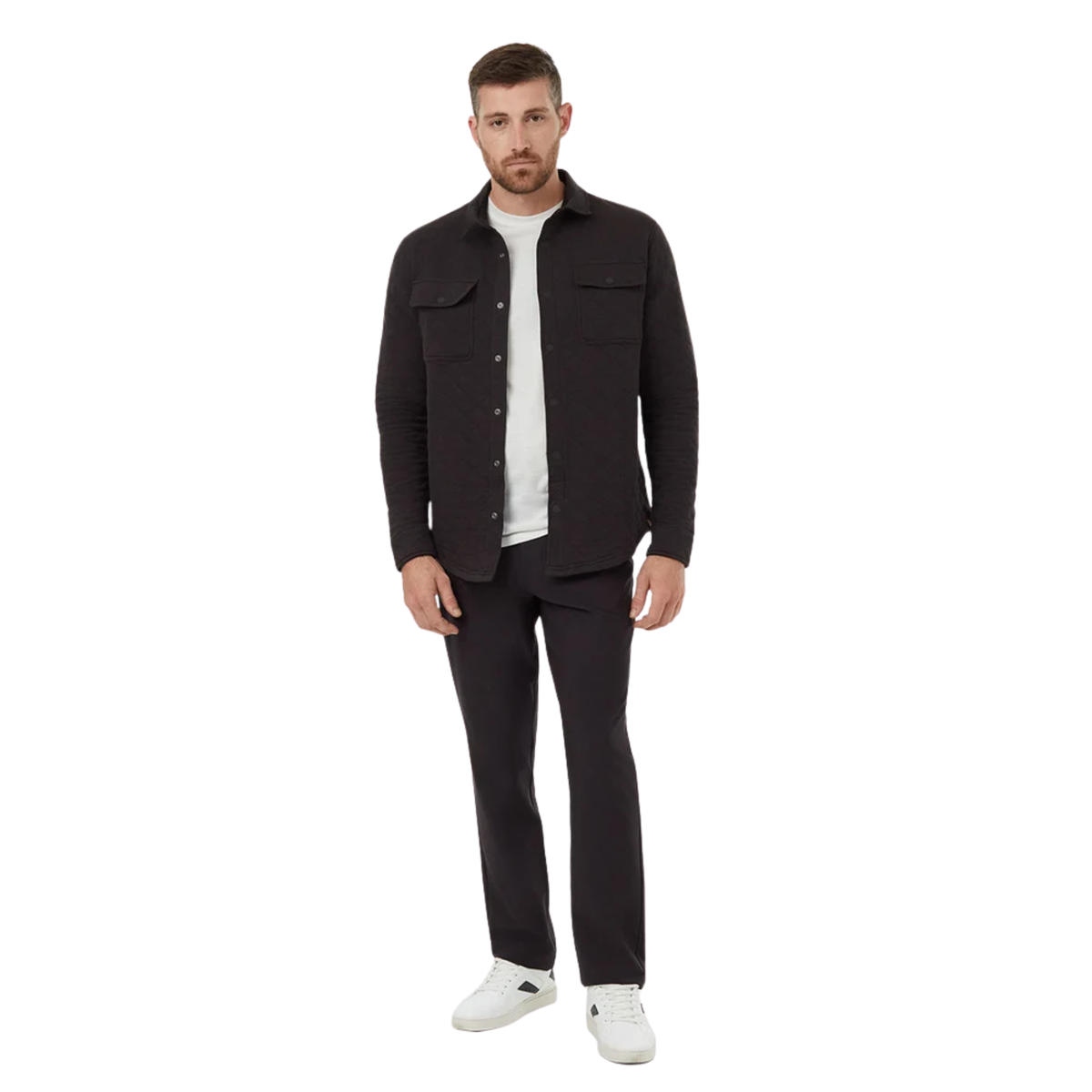 Tentree Mens Quilted Colville Shacket-meteorite black