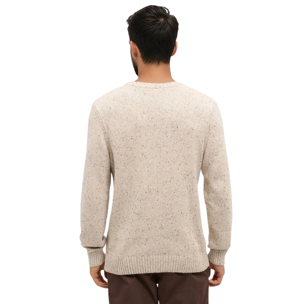 Tentree Mens Rambler Fleck Sweater- pale oak heather fleck