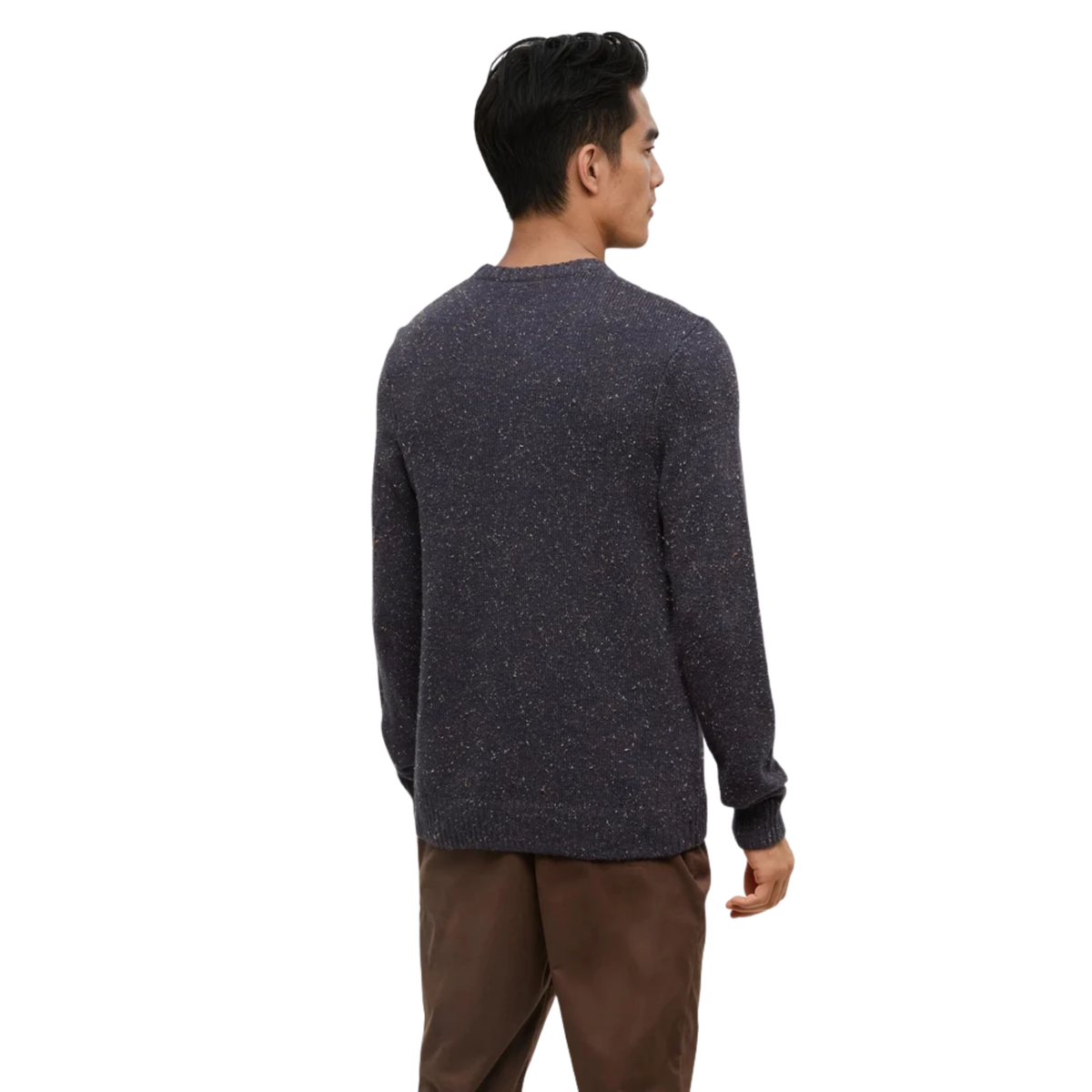 Tentree Mens Rambler Fleck Sweater-  midnight blue nep