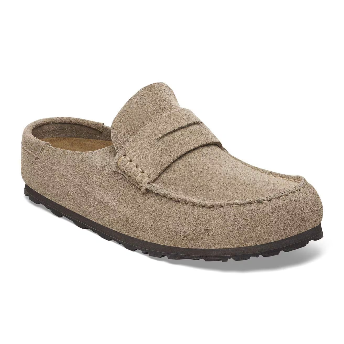 Birkenstock Mens Regular Naples Wrapped in Suede Taupe
