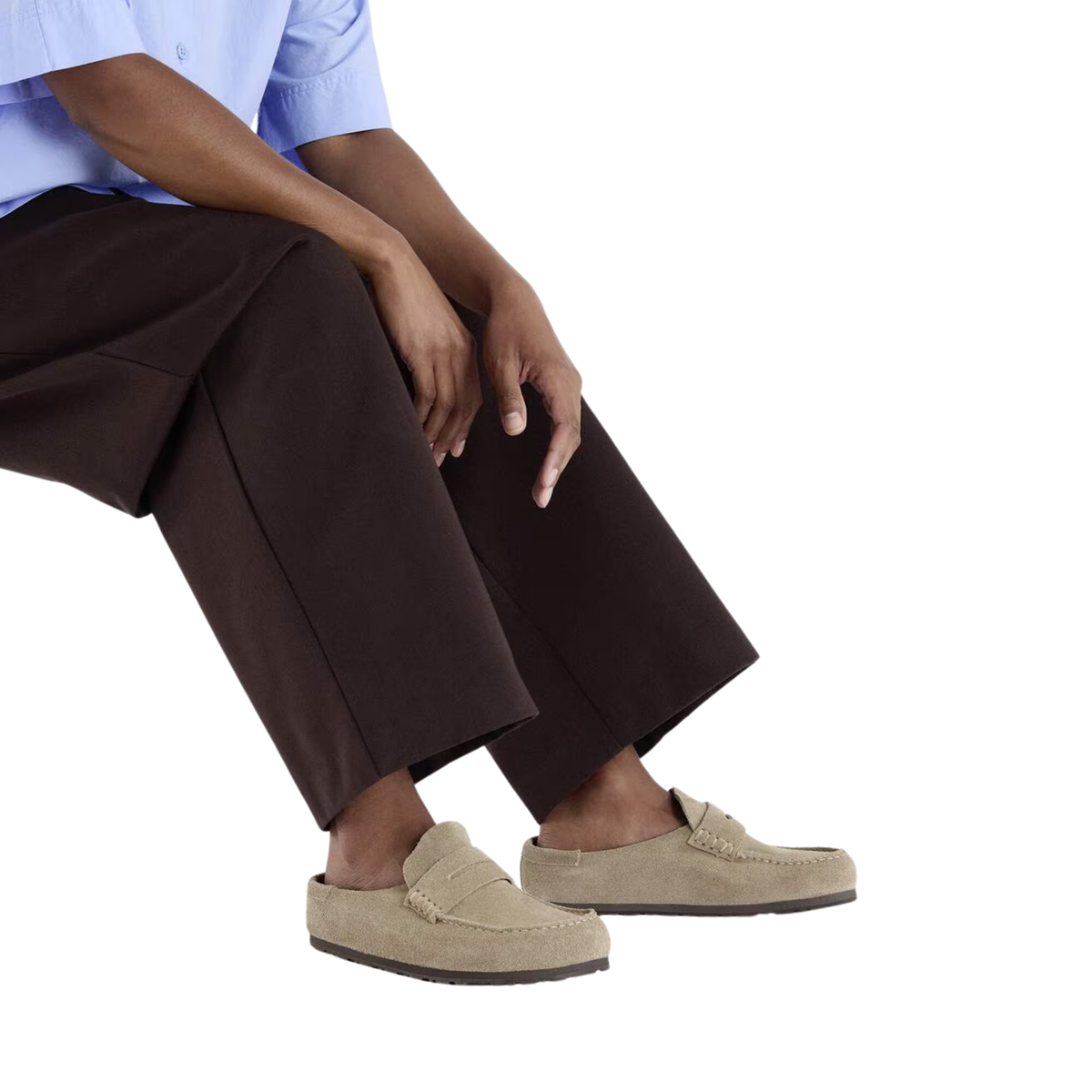 Birkenstock Mens Regular Naples Wrapped in Suede Taupe